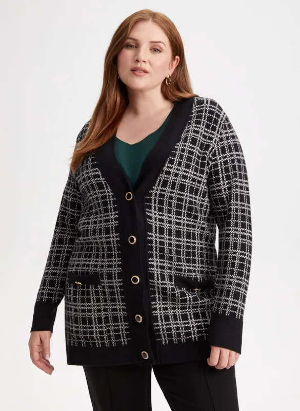 Tweed Button Front Cardigan sold by Laura