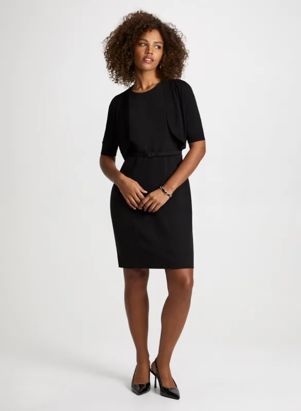Bolero Cardigan & Belted Sheath Dress sold by Laura