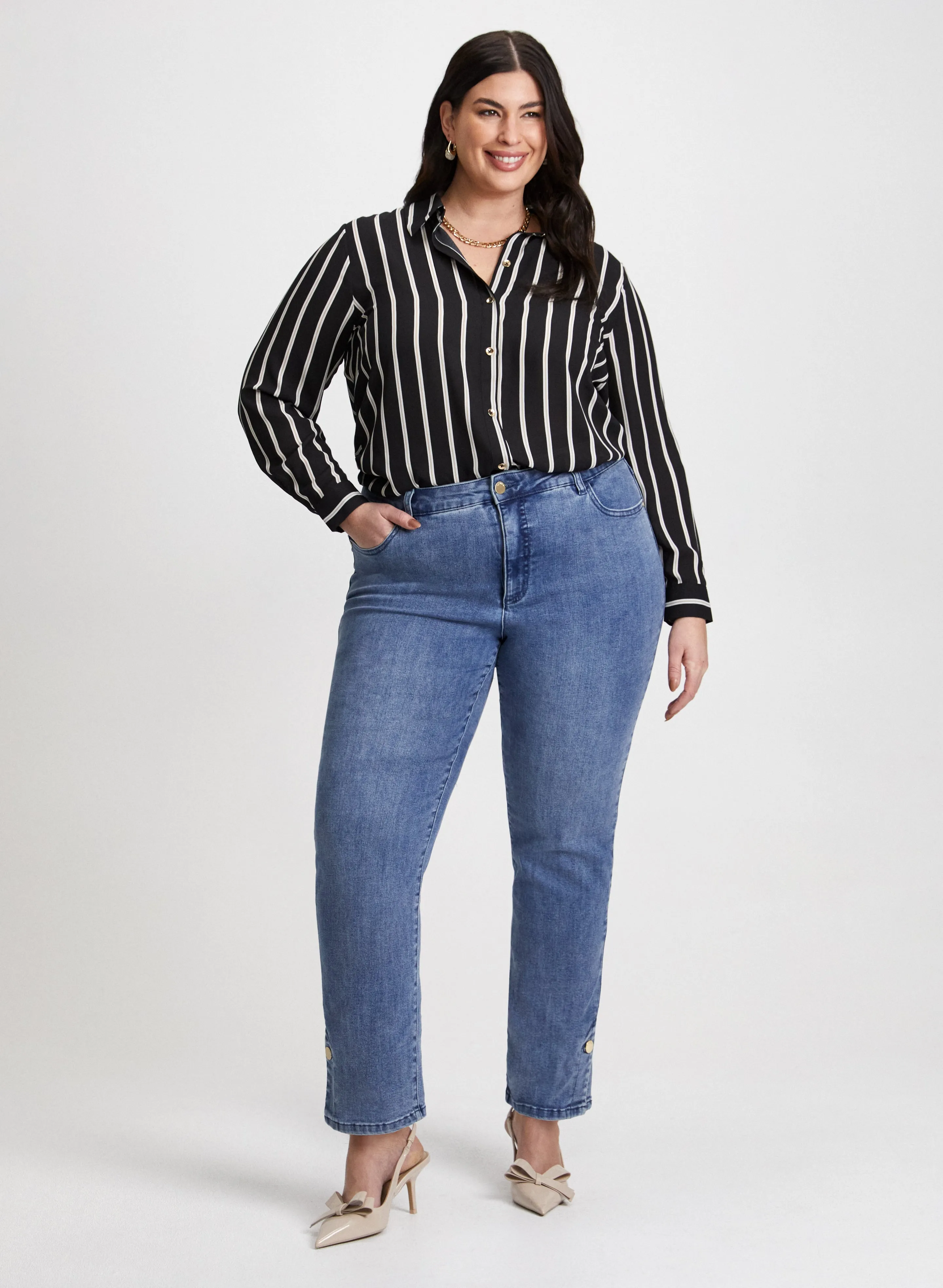 Striped Blouse & Straight Leg Jeans sold by Laura
