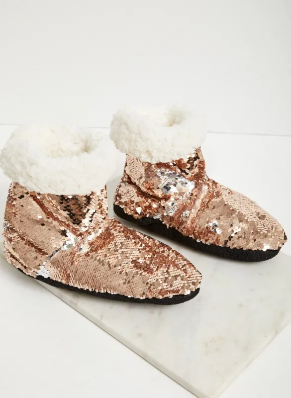 Sequined Bootie Slippers sold by Laura