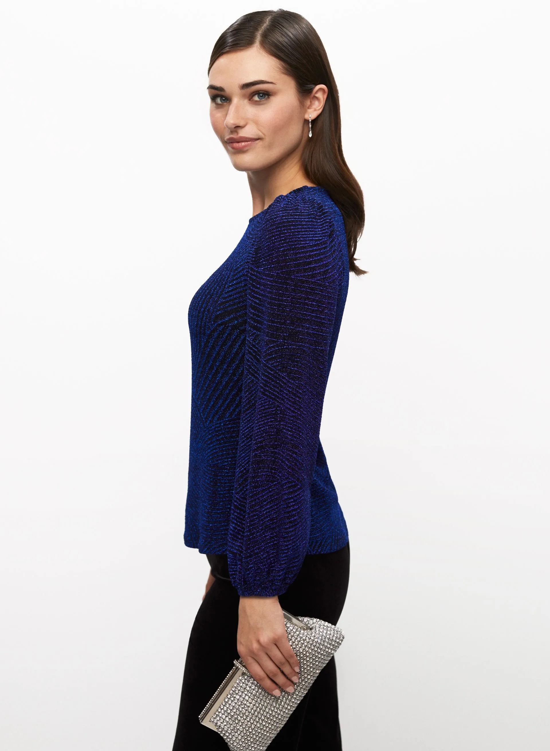 Curved Line Motif Metallic Top sold by Laura product image thumbnail 2