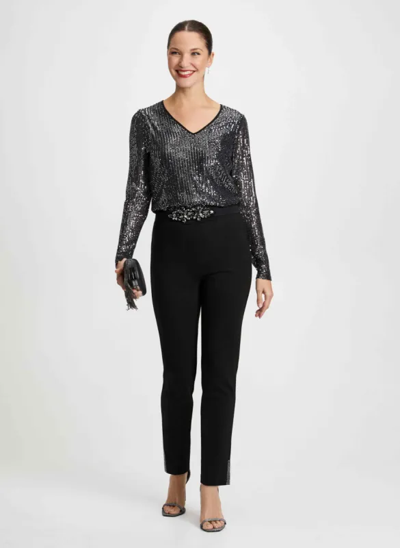 City Fit Pants & Sequin Top sold by Laura