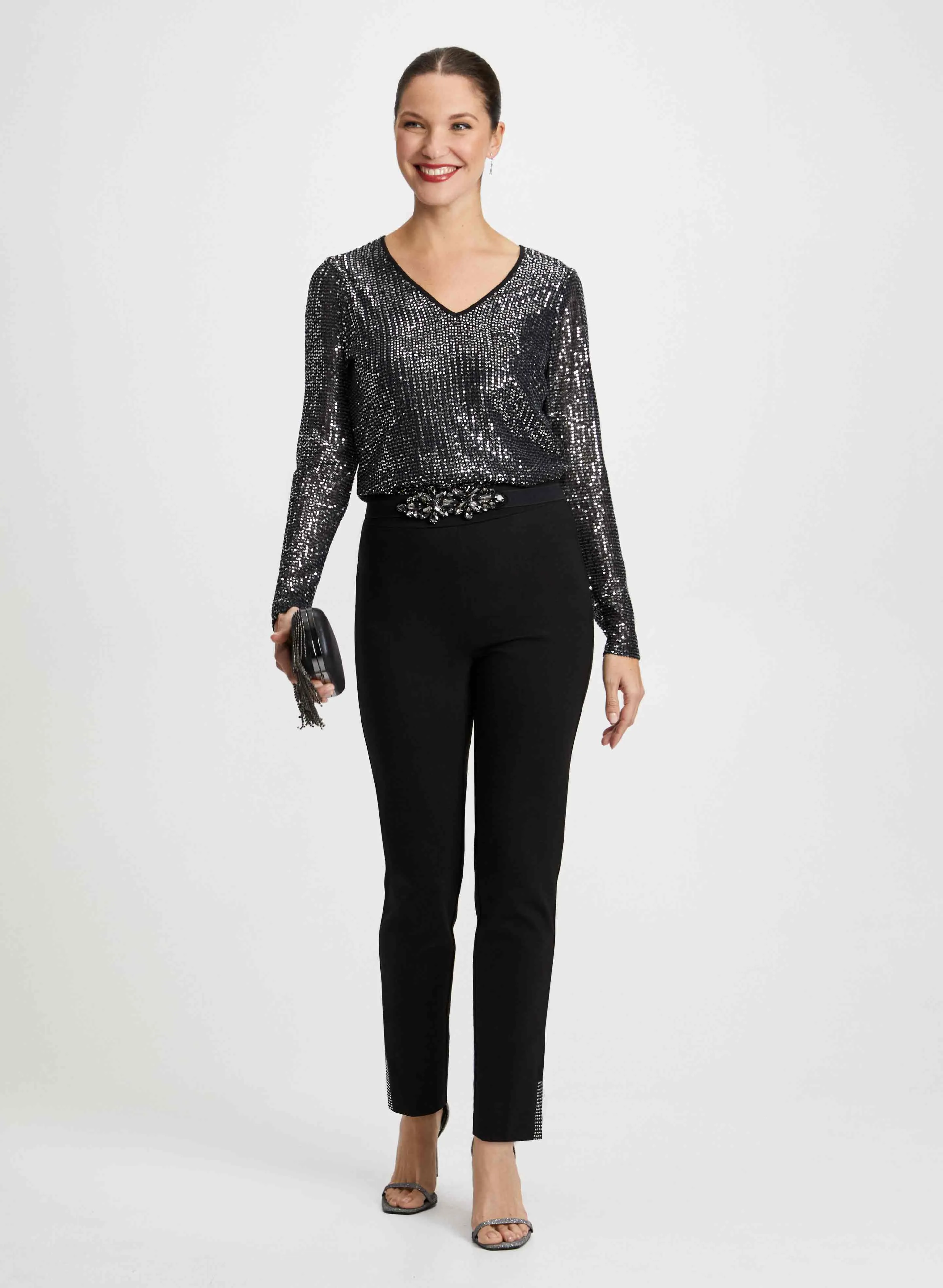 City Fit Pants & Sequin Top sold by Laura