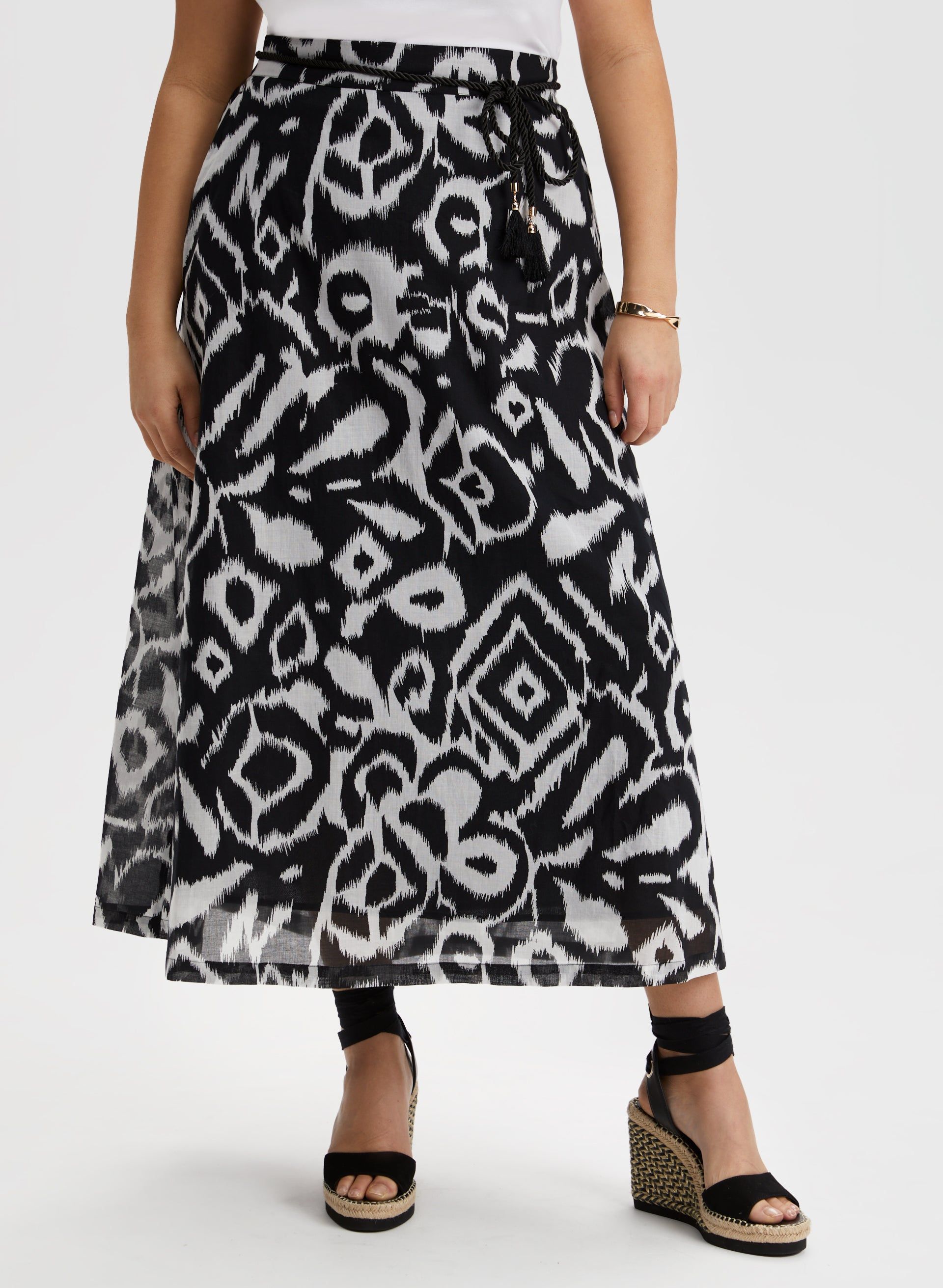 Abstract Print Maxi Skirt sold by Laura