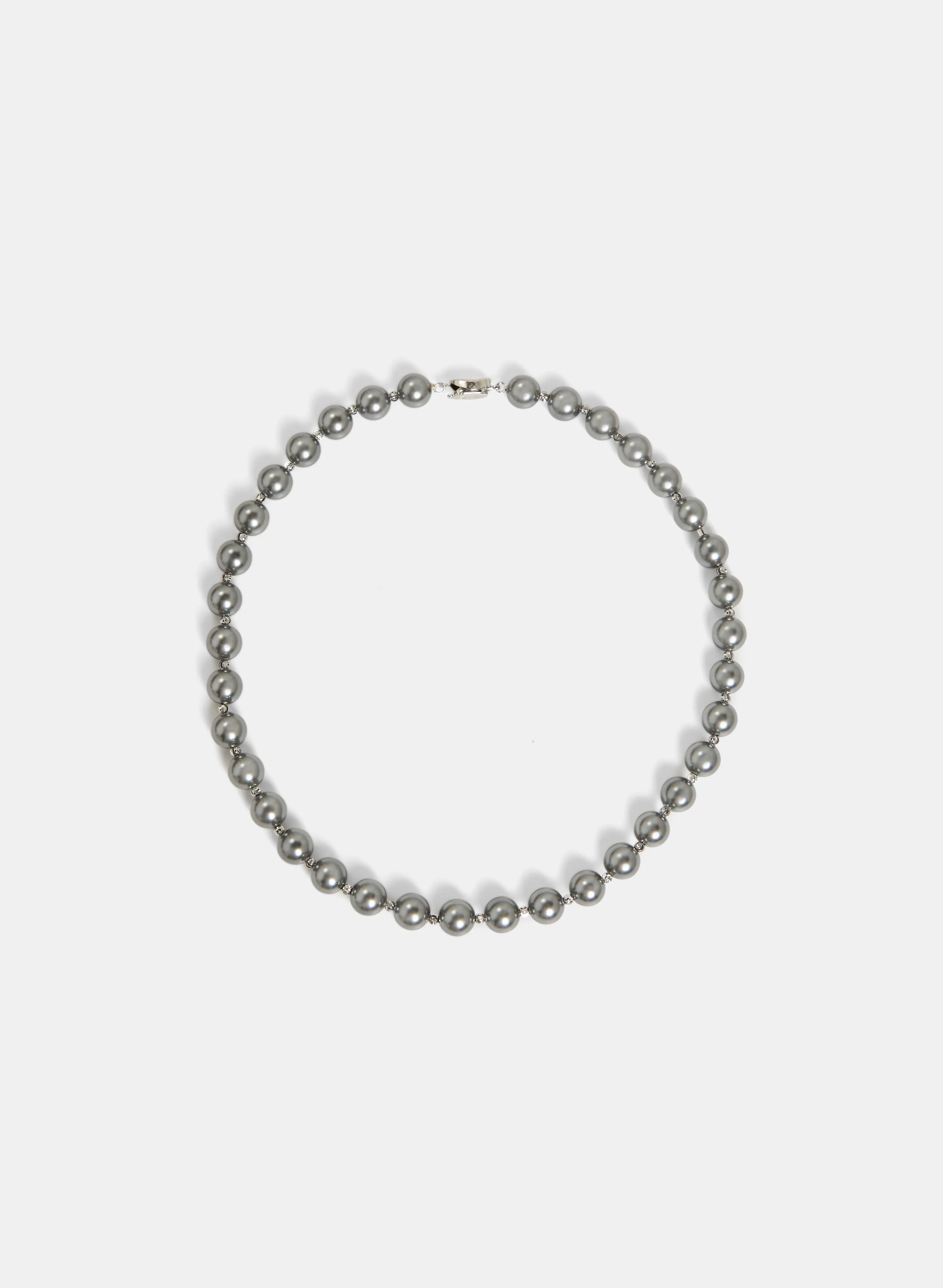 Metallic Pearl Detail Necklace sold by Laura