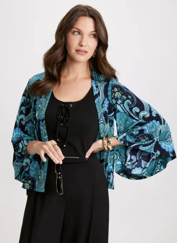 Paisley Open-Front Layering Top sold by Laura