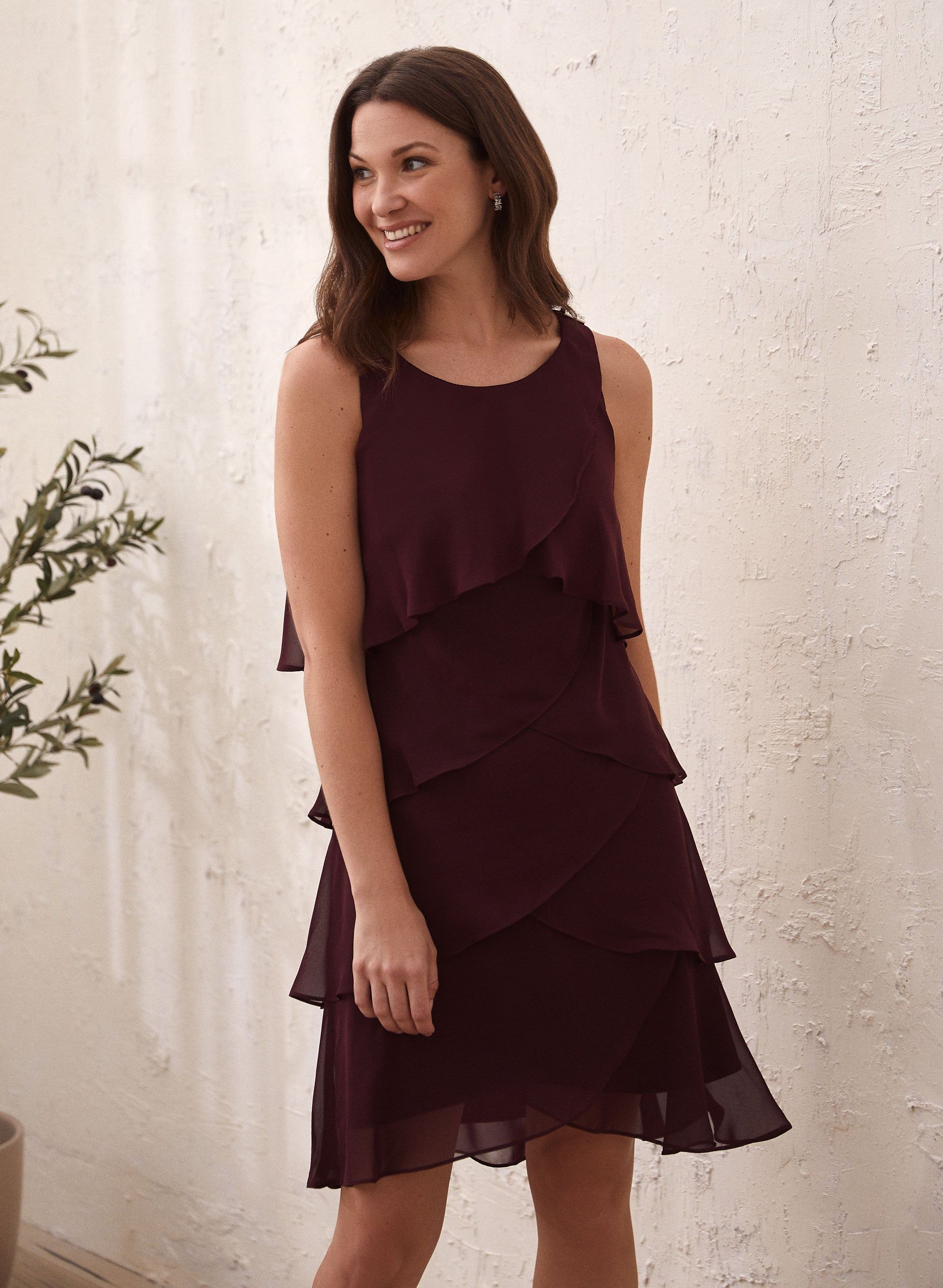 Tiered Ruffle Chiffon Dress sold by Laura product image thumbnail 5