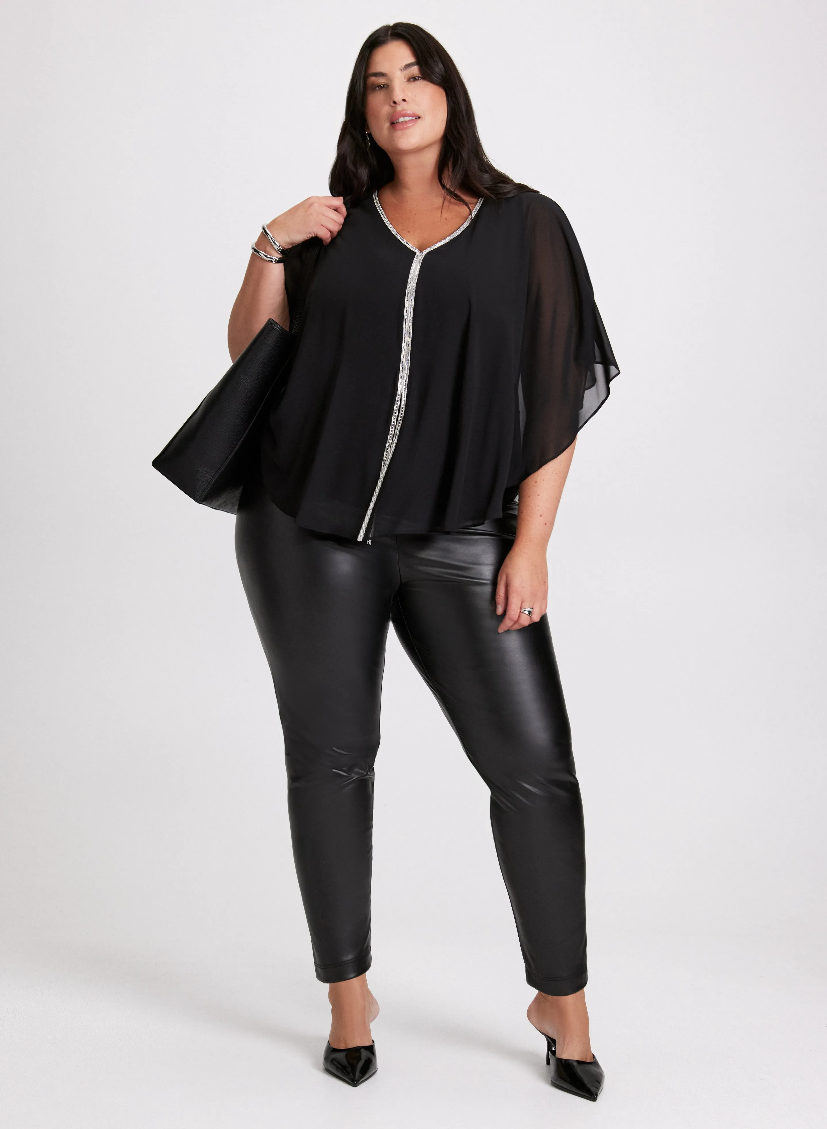 Joseph Ribkoff - Rhinestone Trim Poncho Top sold by Laura product image thumbnail 3