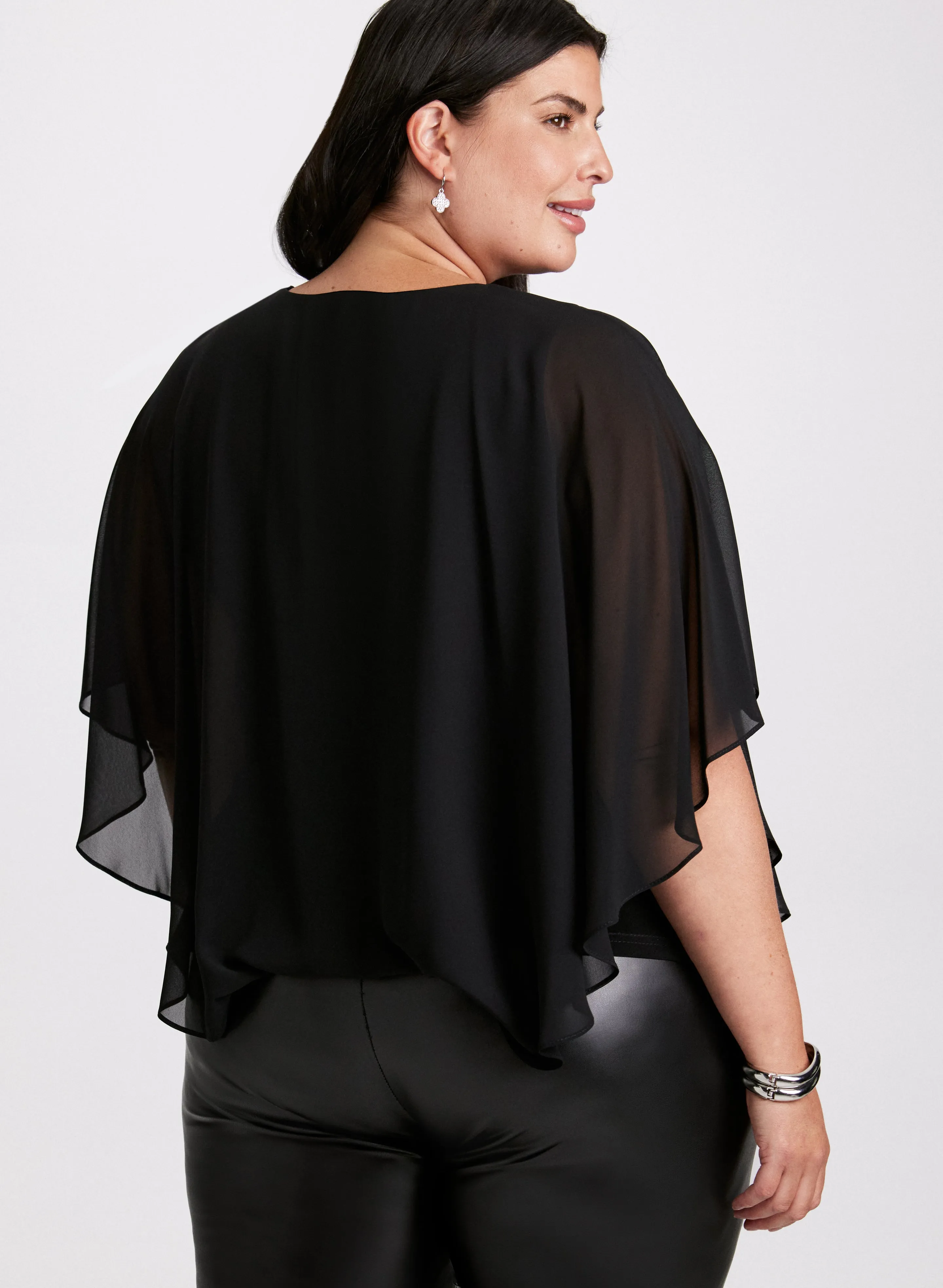 Joseph Ribkoff - Rhinestone Trim Poncho Top sold by Laura product image thumbnail 4