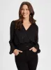 Sequin Detail Mesh Sleeve Top sold by Laura