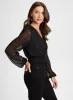 Sequin Detail Mesh Sleeve Top sold by Laura