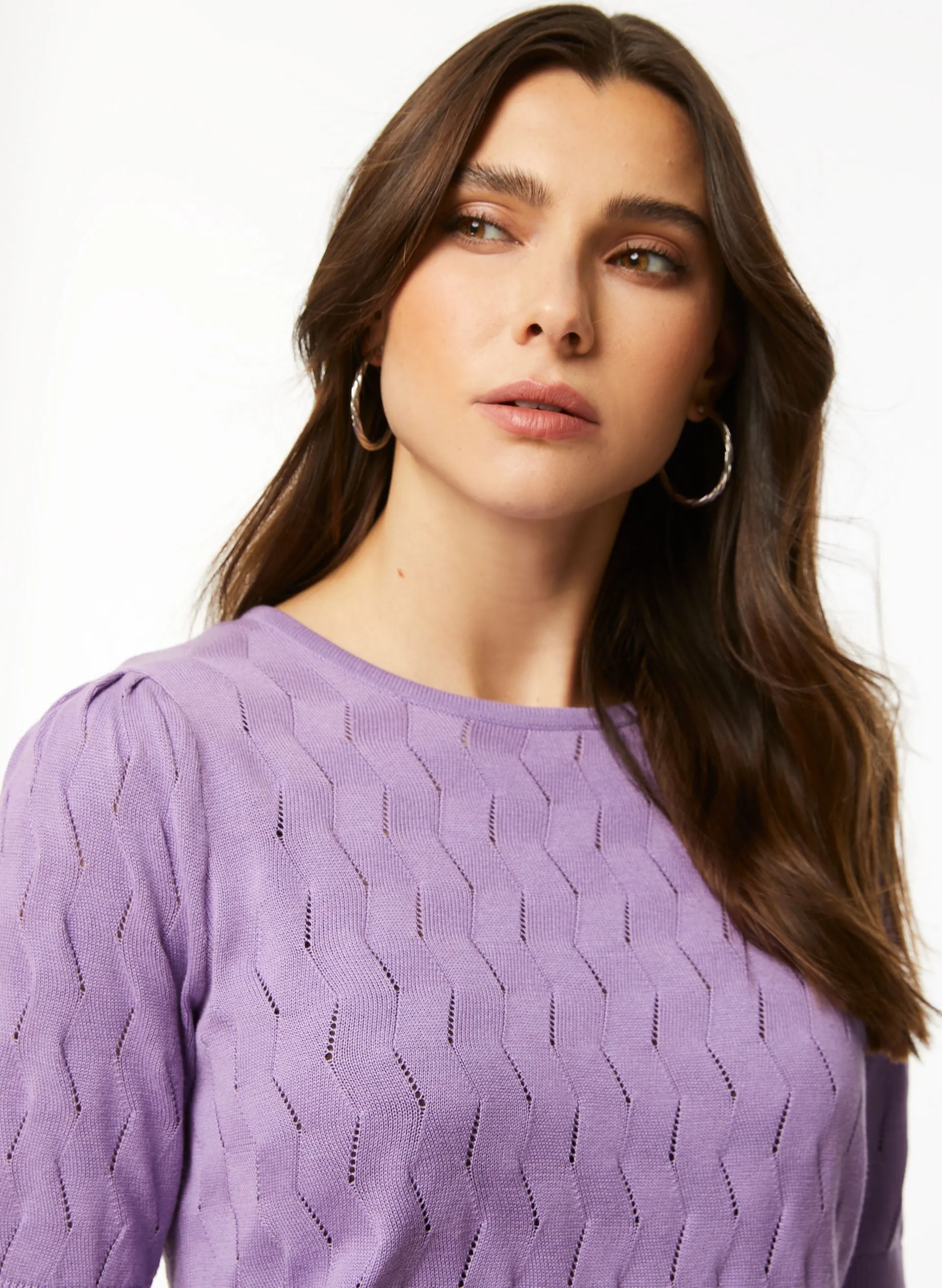 Short Sleeve Pointelle Sweater sold by Laura product image thumbnail 2