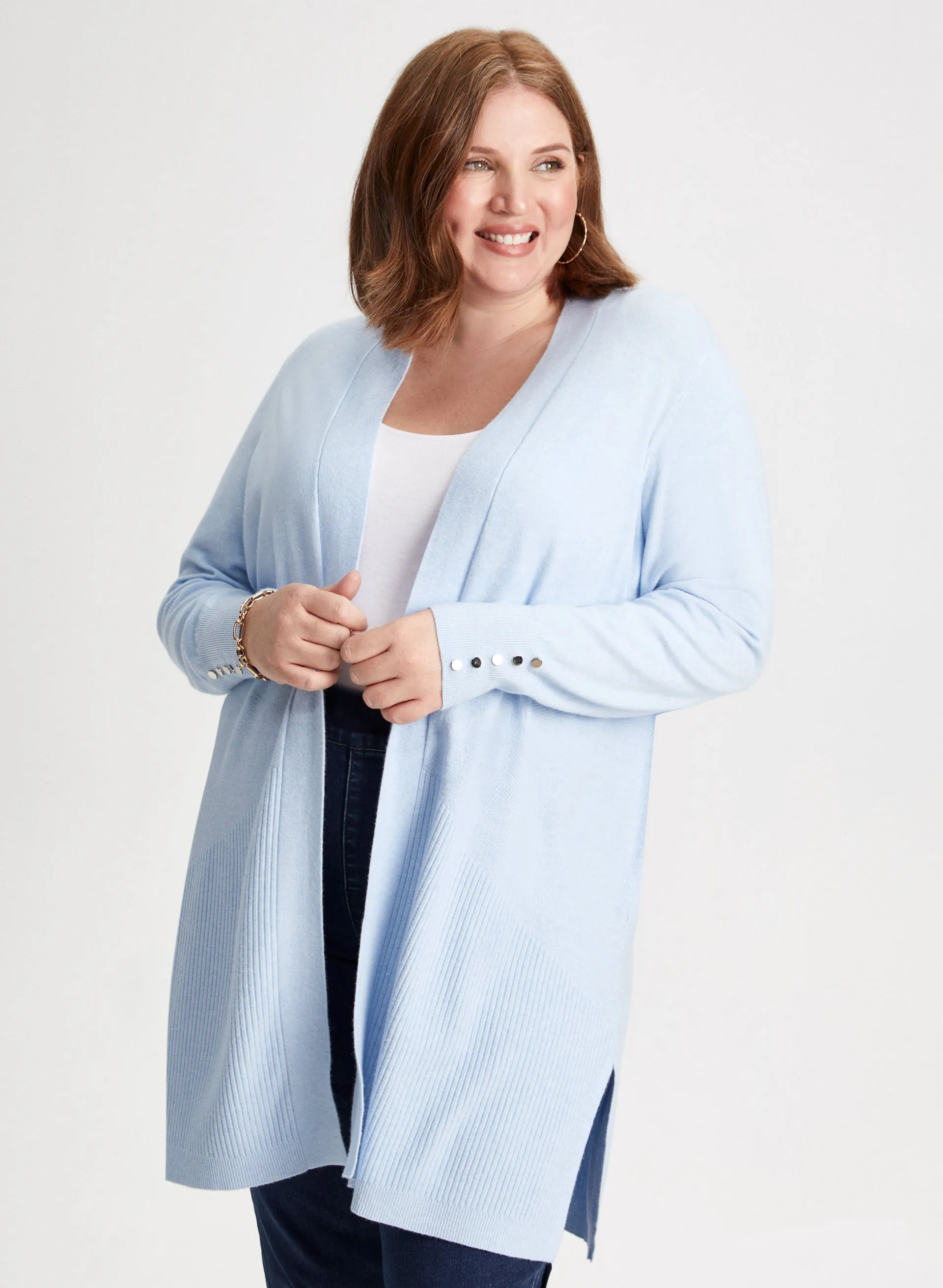 Stitch Detail Open Front Cardigan sold by Laura