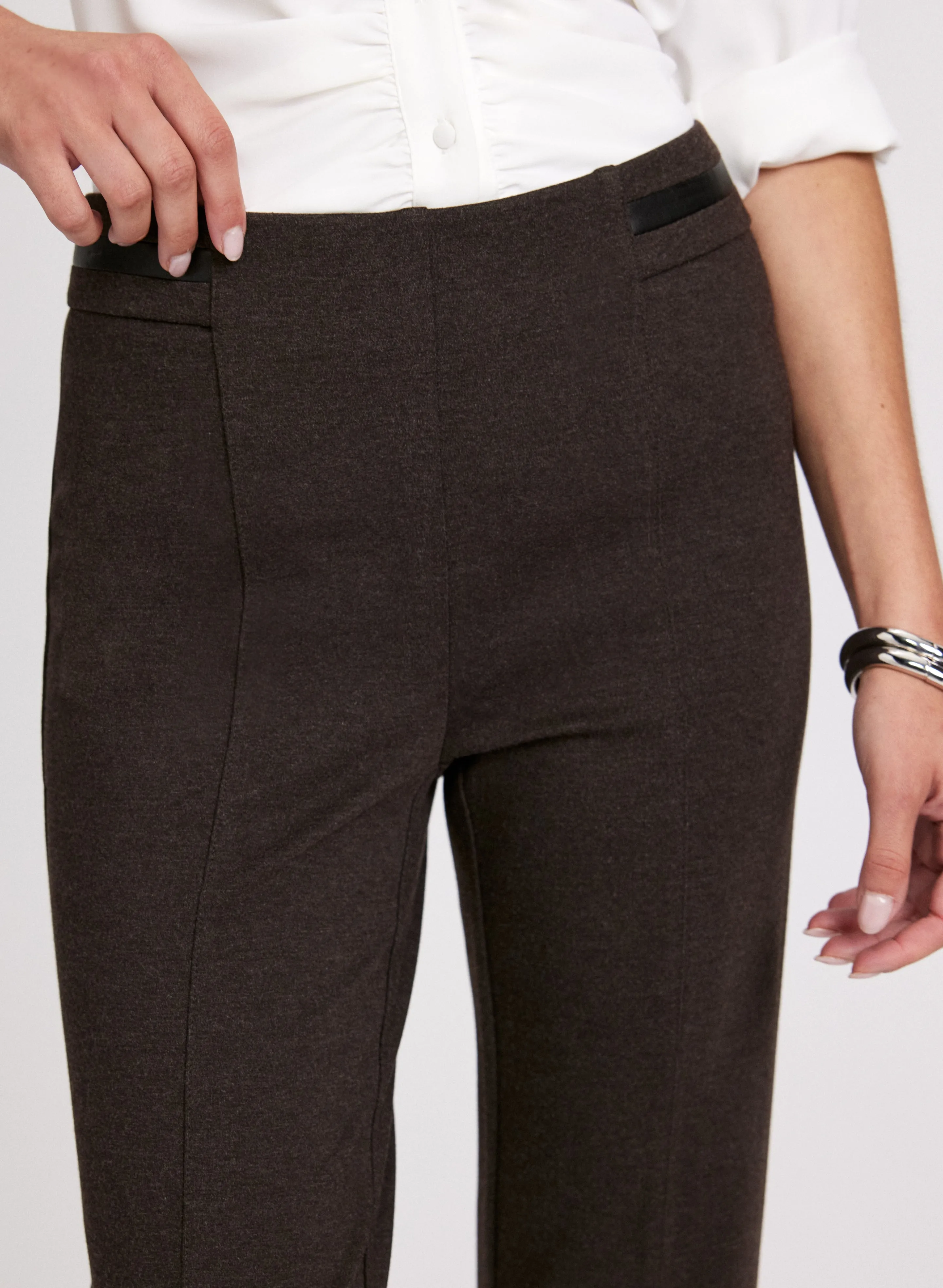 Sofia Vegan Leather Trim Straight-Leg Pants - Regular sold by Laura product image thumbnail 4