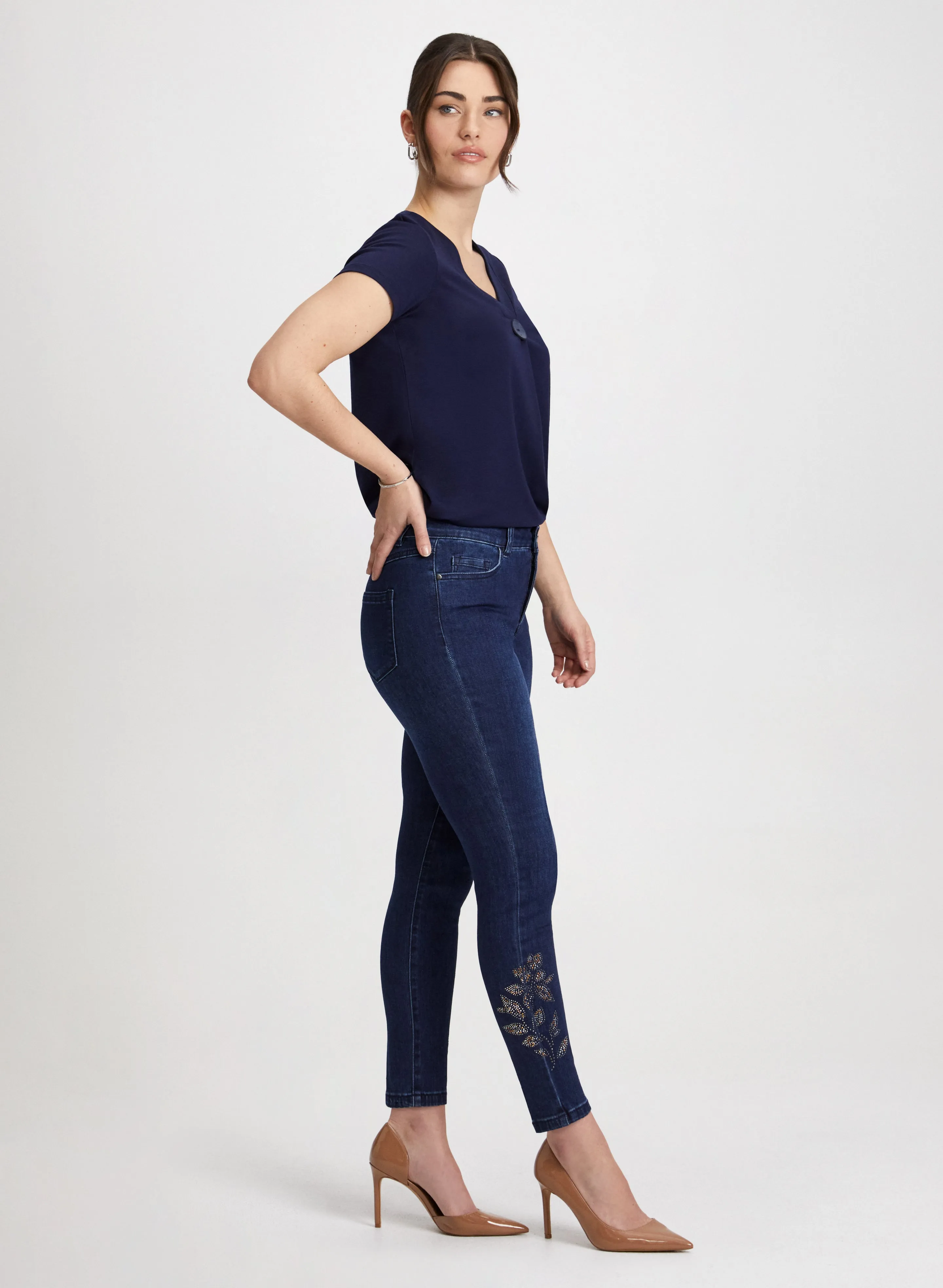 Embellished-Hem Ankle Jeans sold by Laura product image thumbnail 4