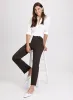 Sofia Vegan Leather Trim Straight-Leg Pants - Regular sold by Laura