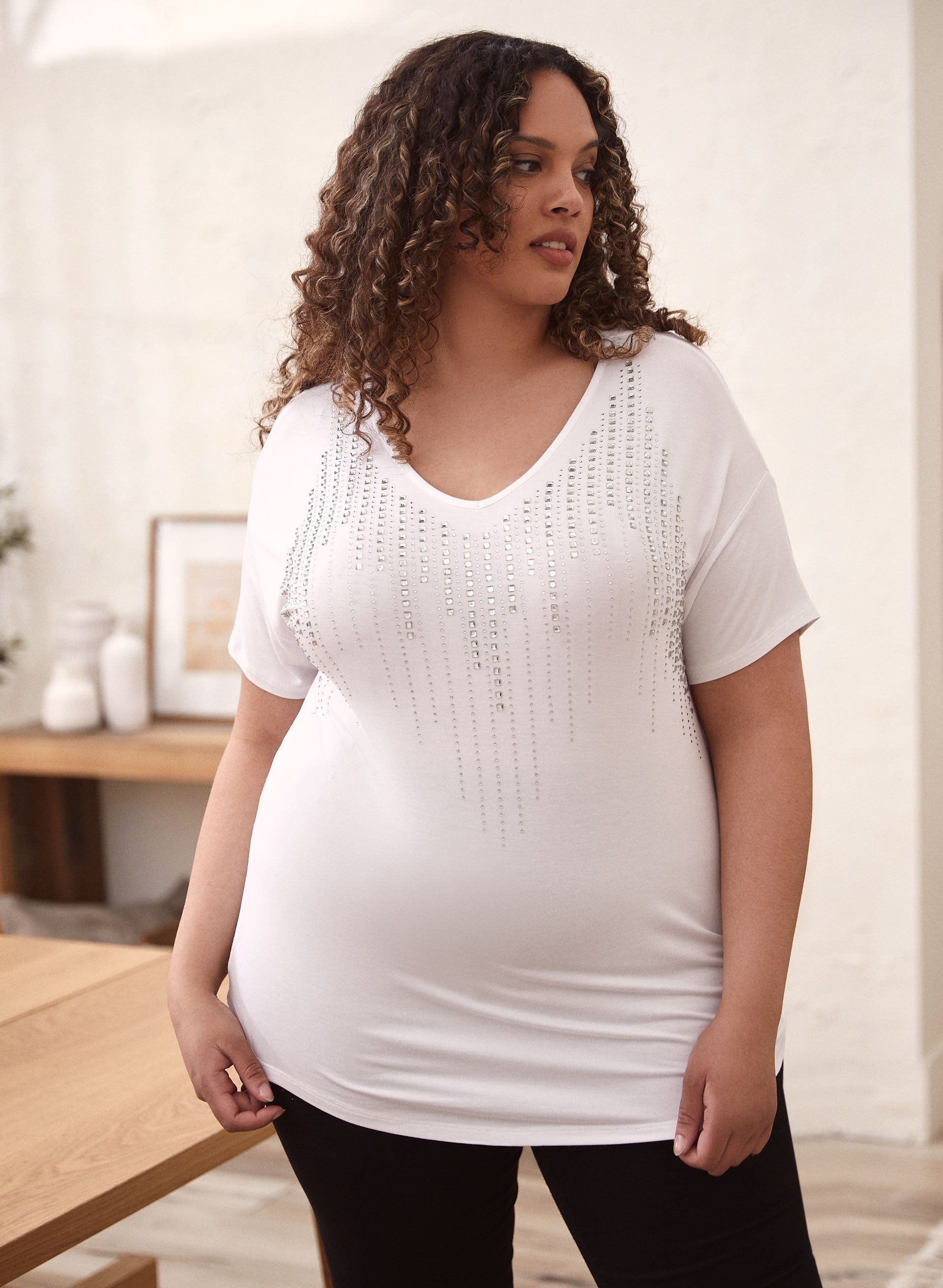 Embellished Short Sleeve Tee sold by Laura