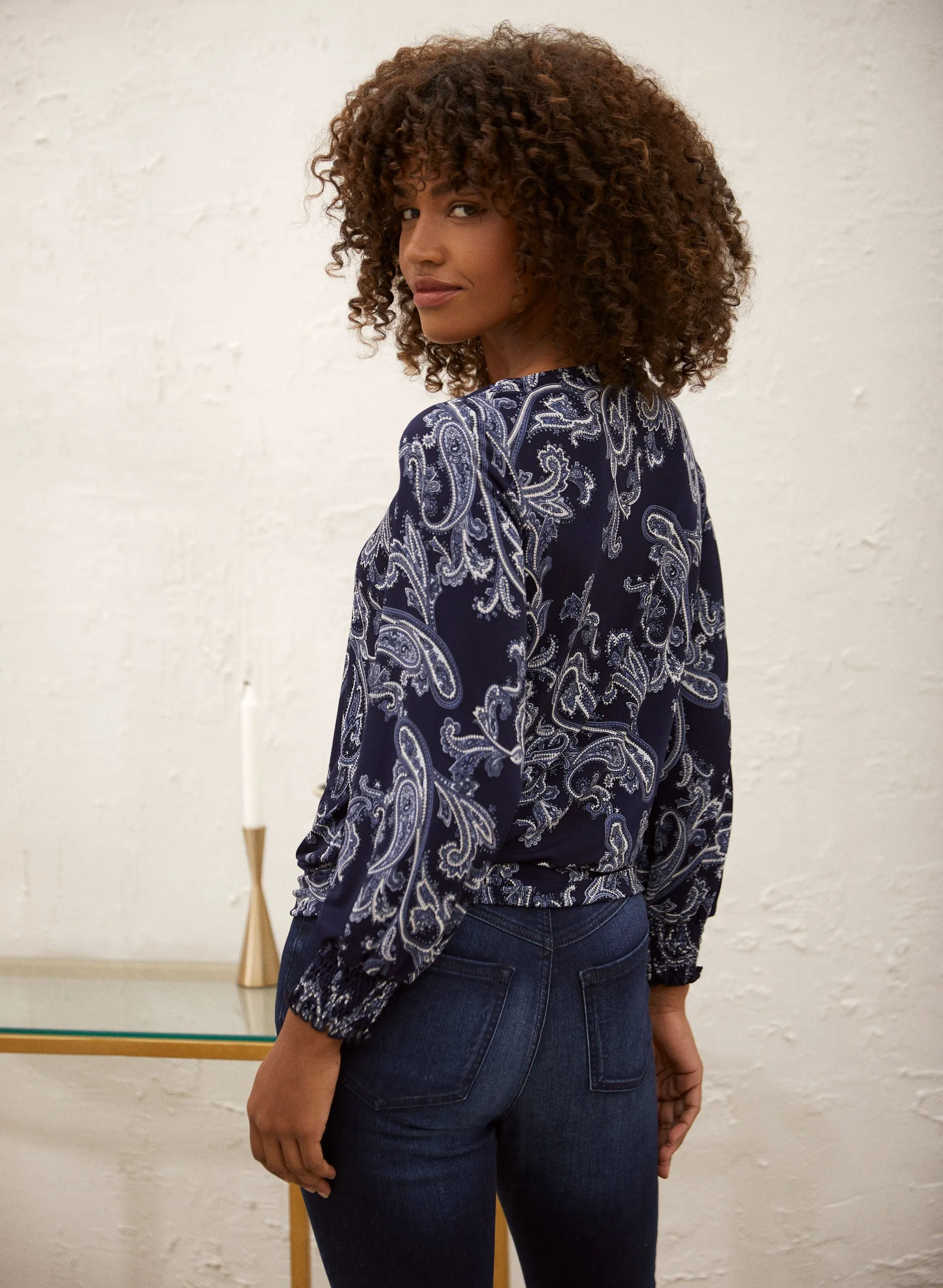 Paisley Print Ruffle Detail Top sold by Laura product image thumbnail 3