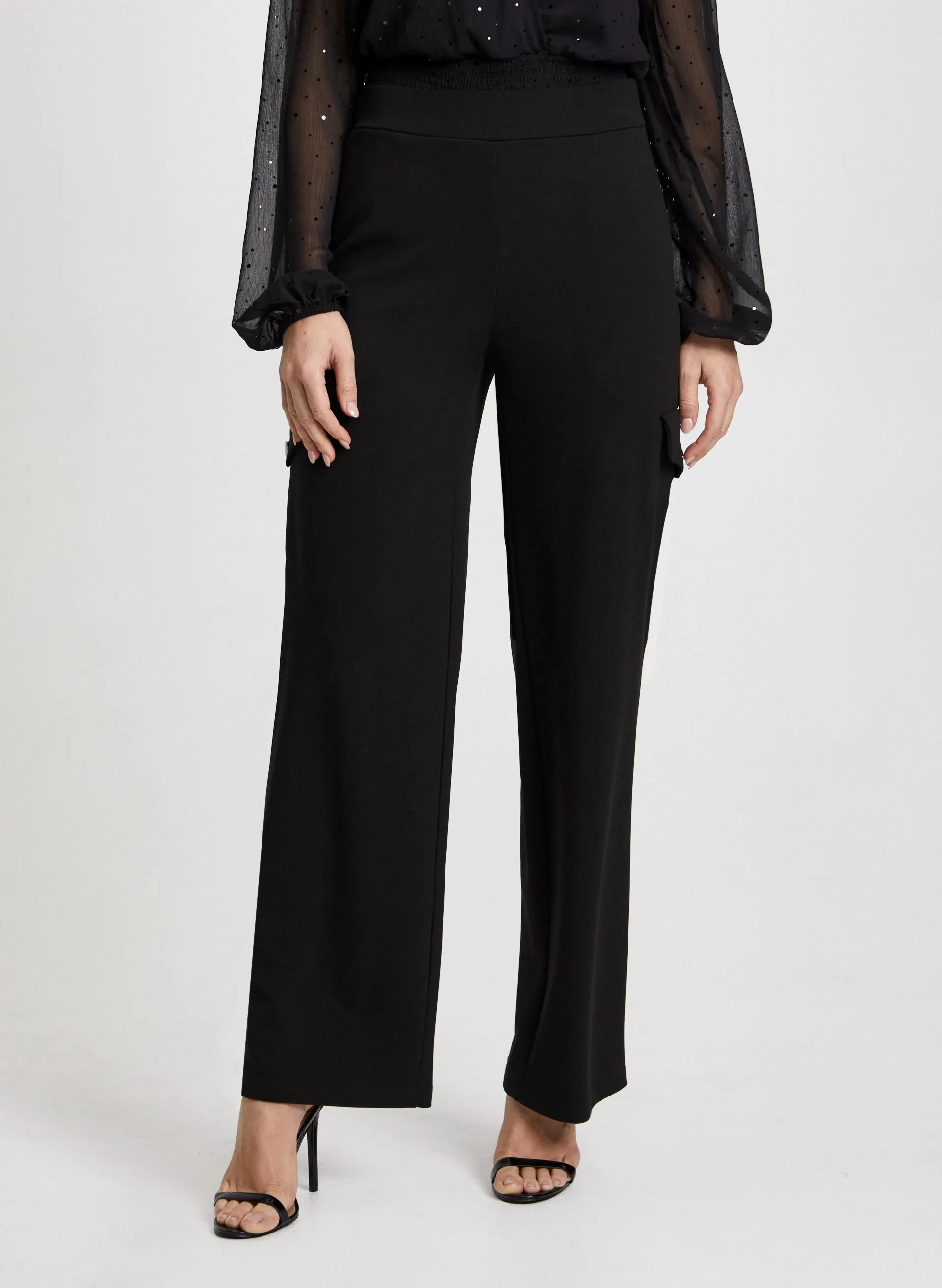 Straight Leg Pull-On Cargo Pants sold by Laura