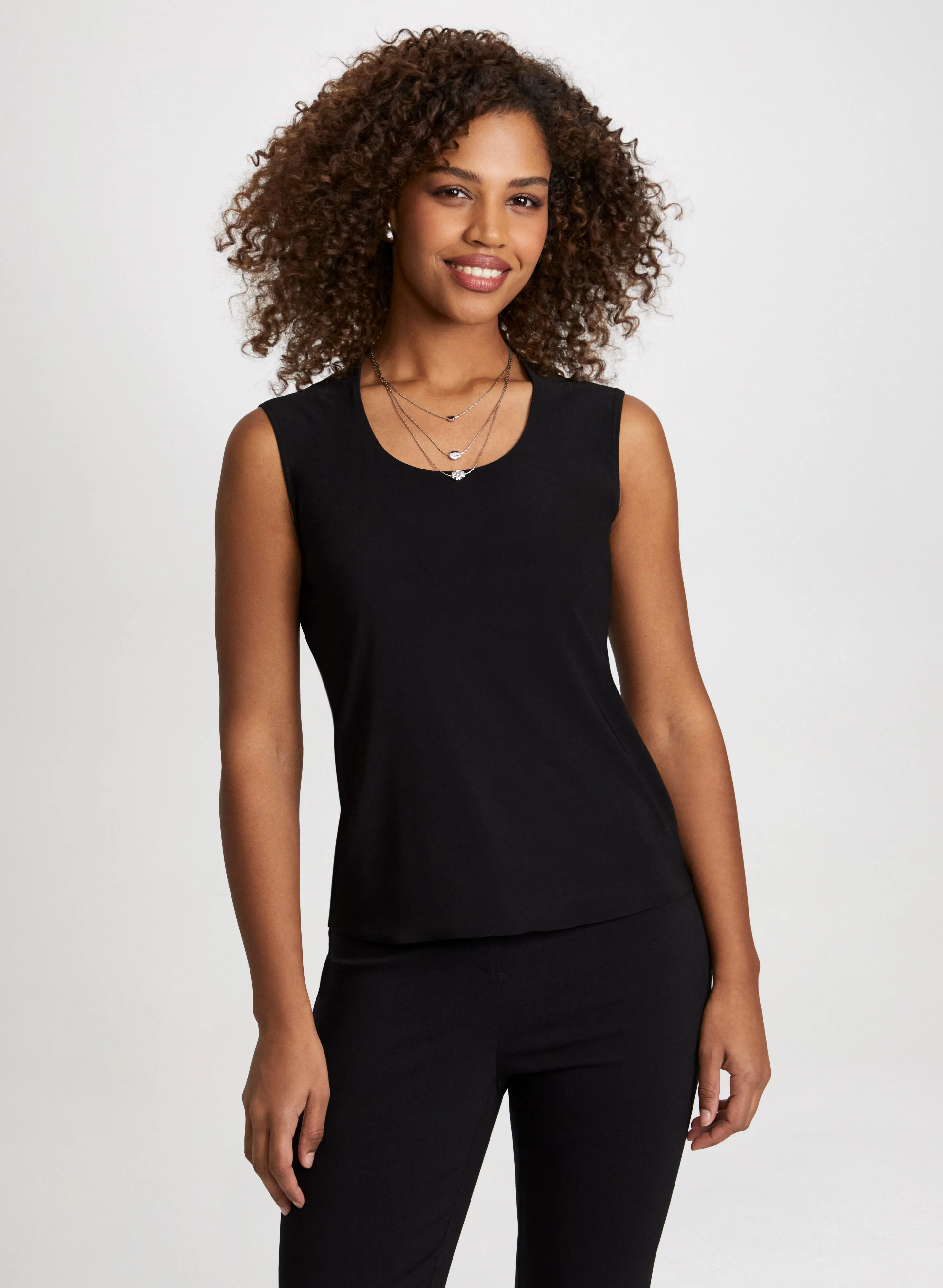 Sleeveless Horseshoe Neckline Top sold by Laura