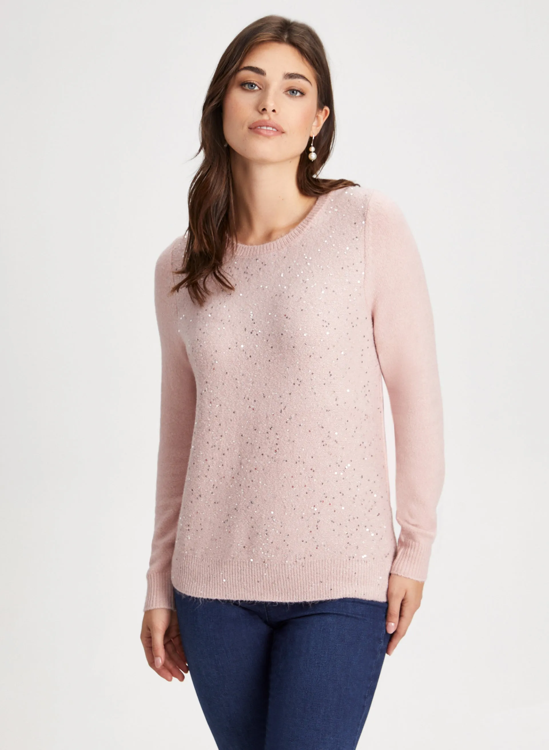 Mini Sequin Crew Neck Sweater sold by Laura