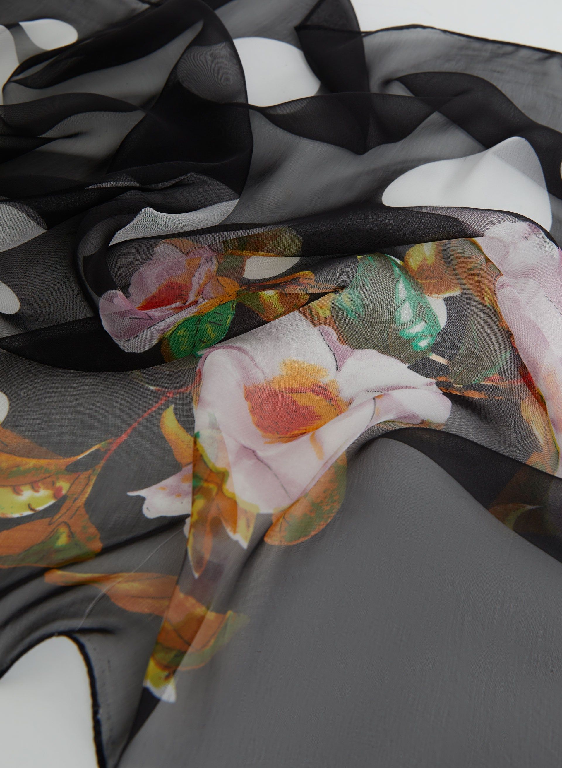 Dot & Flower Print Scarf sold by Laura product image thumbnail 2