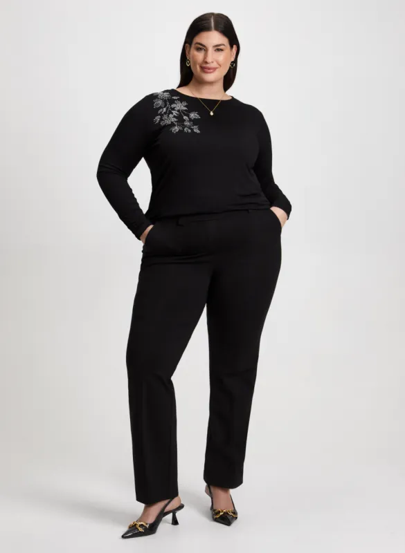 Appliqué Top & Straight Leg Pants sold by Laura