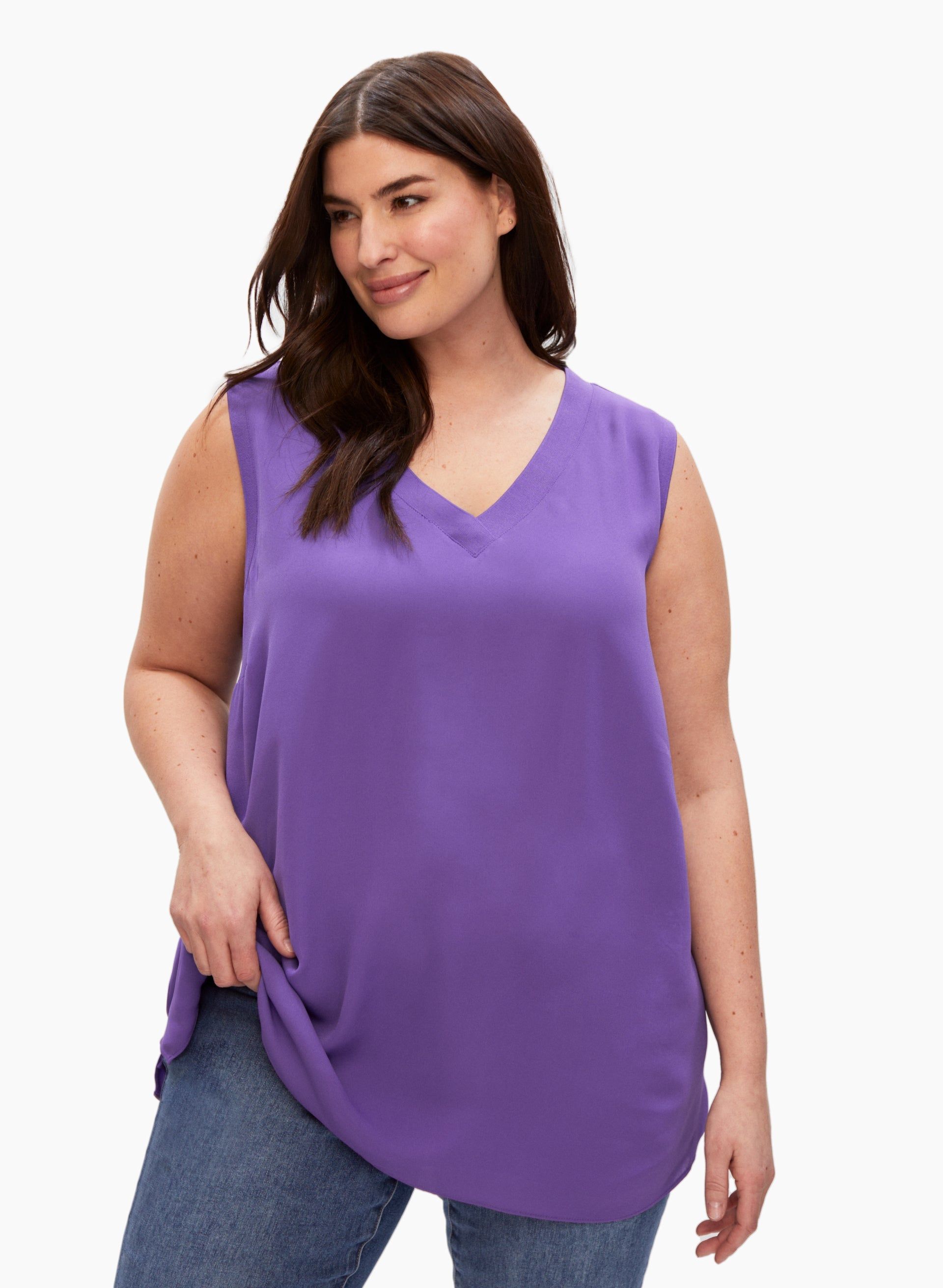 Sleeveless V-Neck Blouse sold by Laura