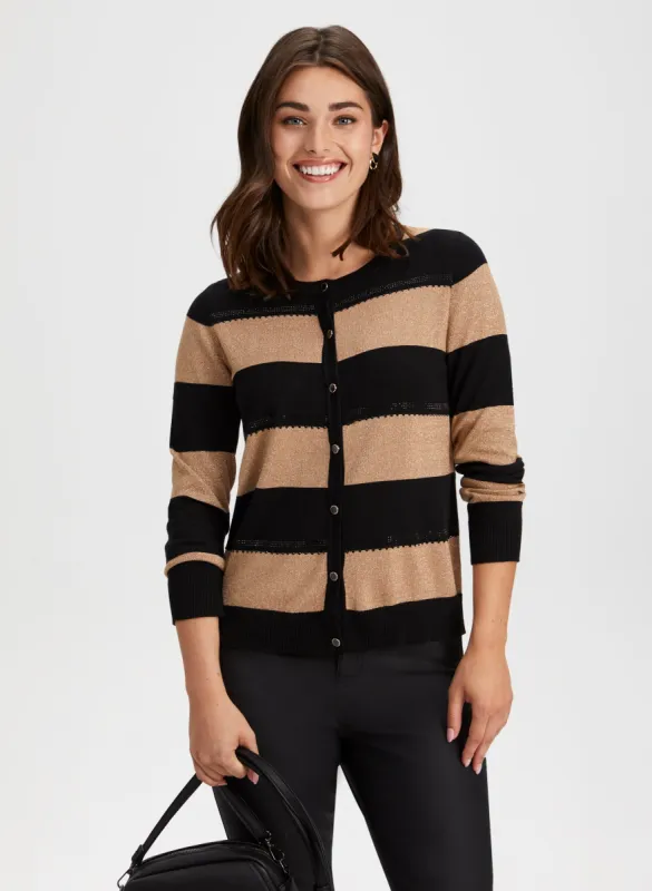 Stripe Print Cardigan sold by Laura