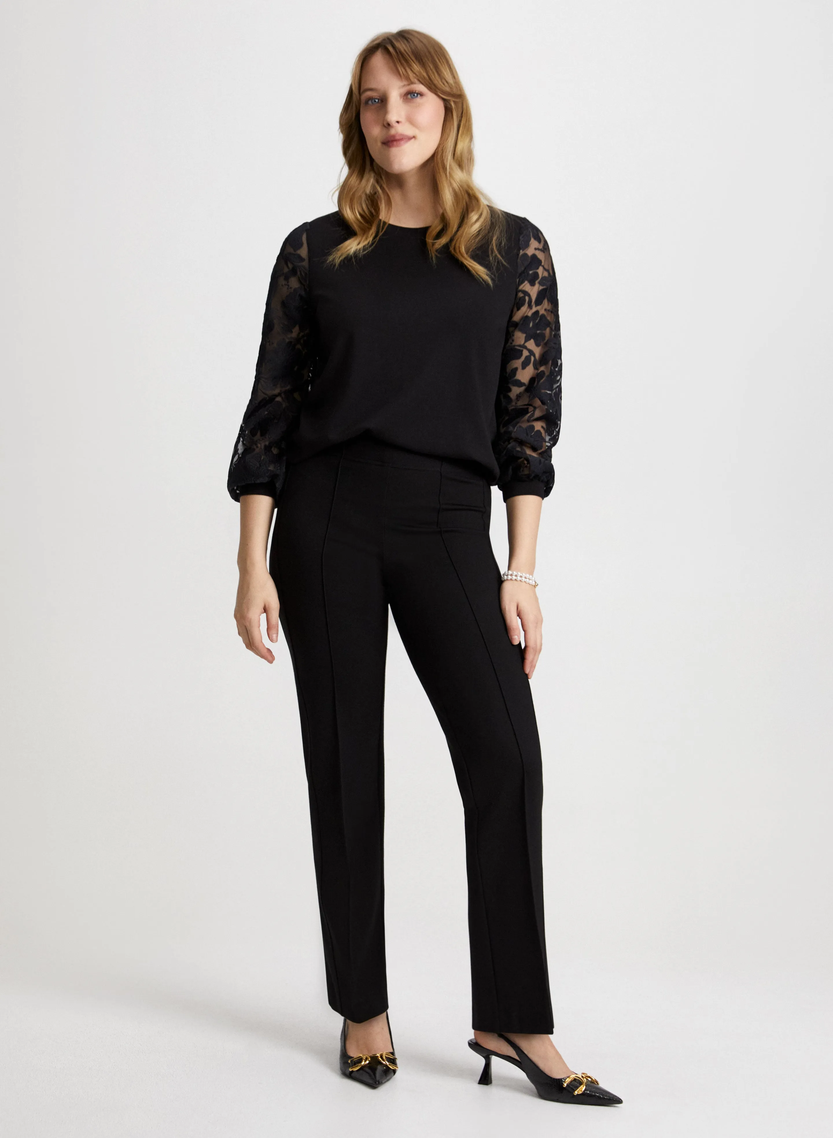 Organza Sleeve Top & Pull-On Pants sold by Laura