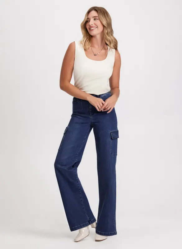 Square Neck Tank Top & Cargo Jeans sold by Laura