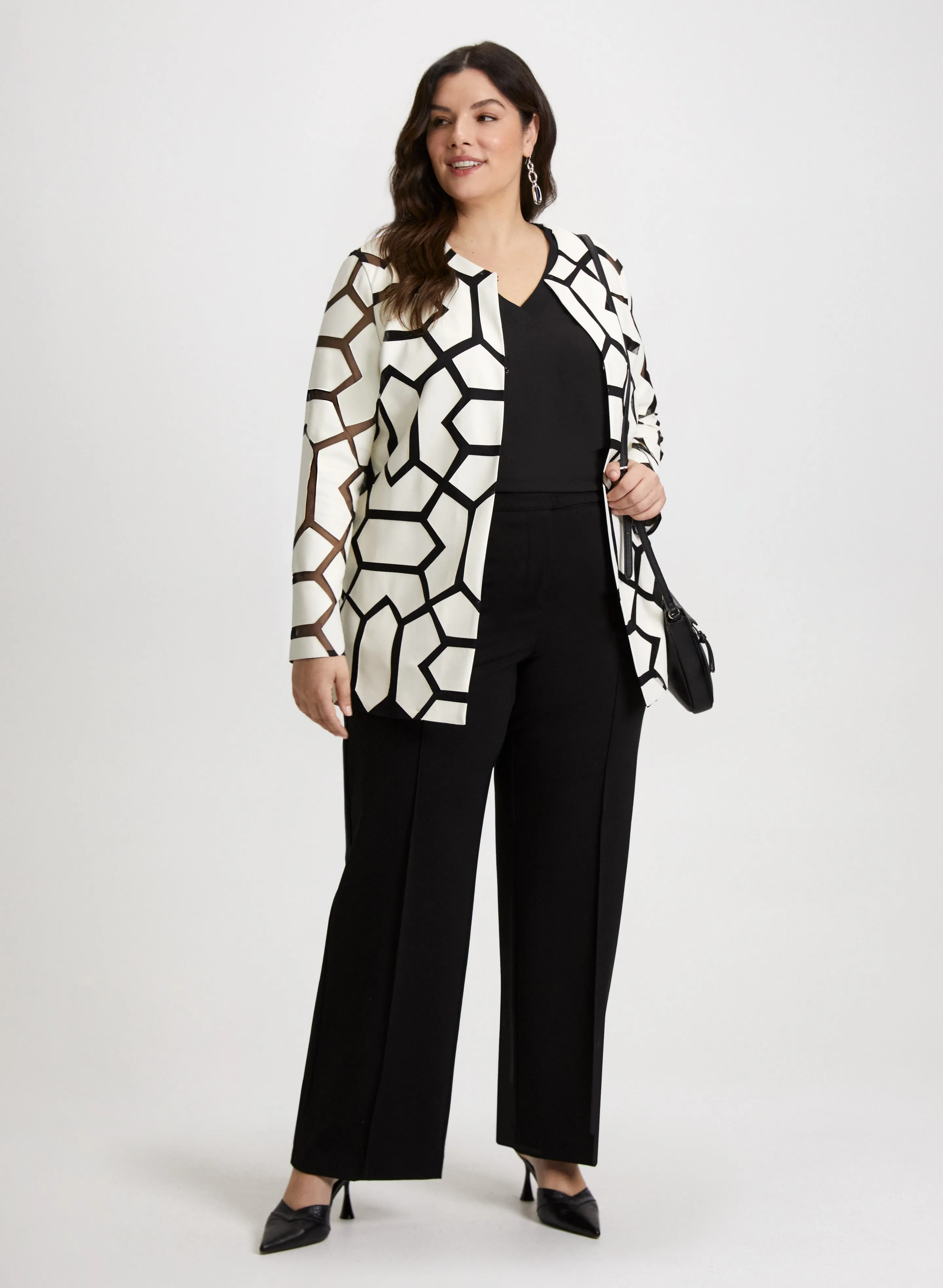 Geometric Print Jacket & Wide Leg Pants sold by Laura