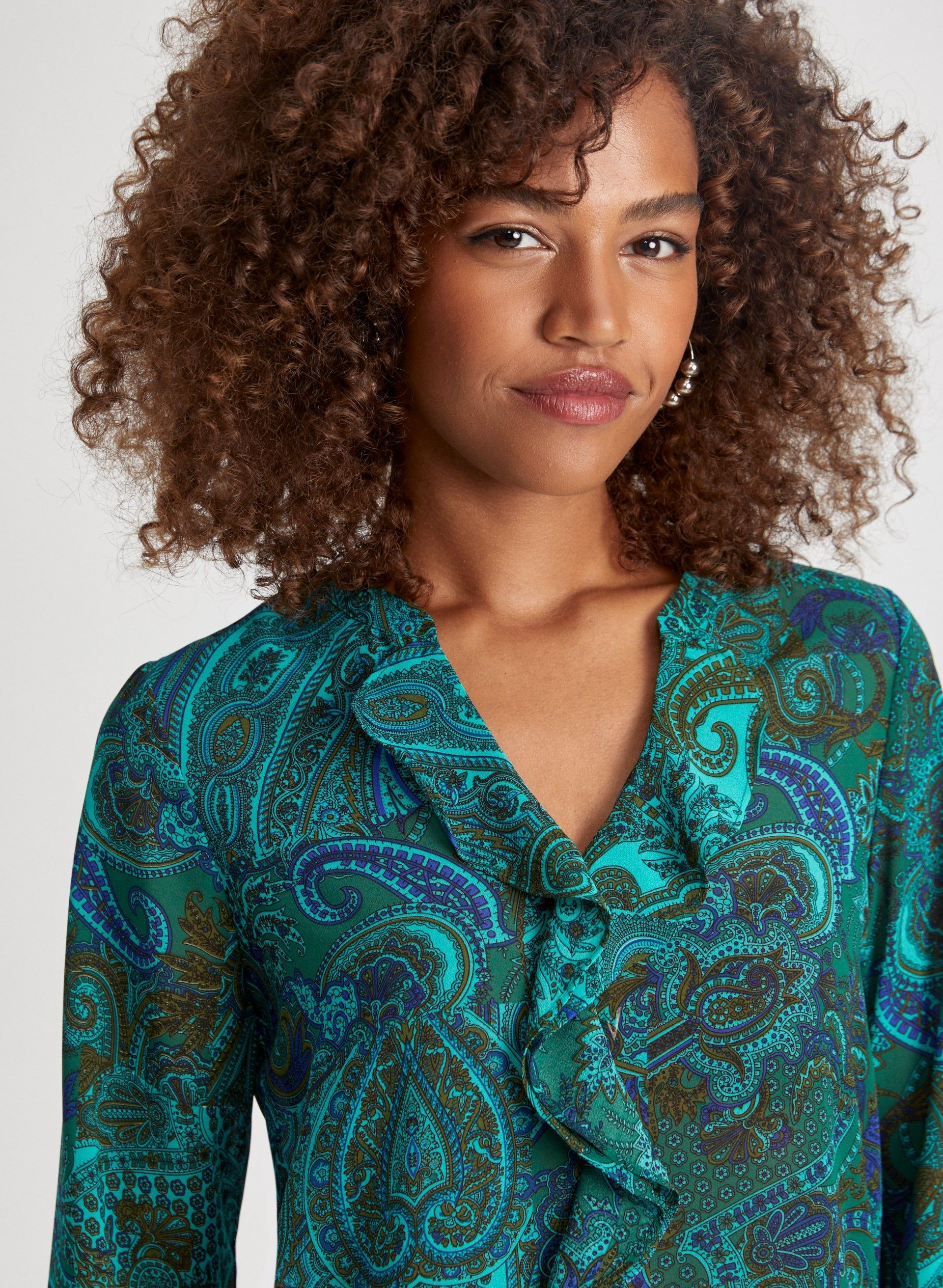 Paisley Print Ruffle Blouse sold by Laura product image thumbnail 2