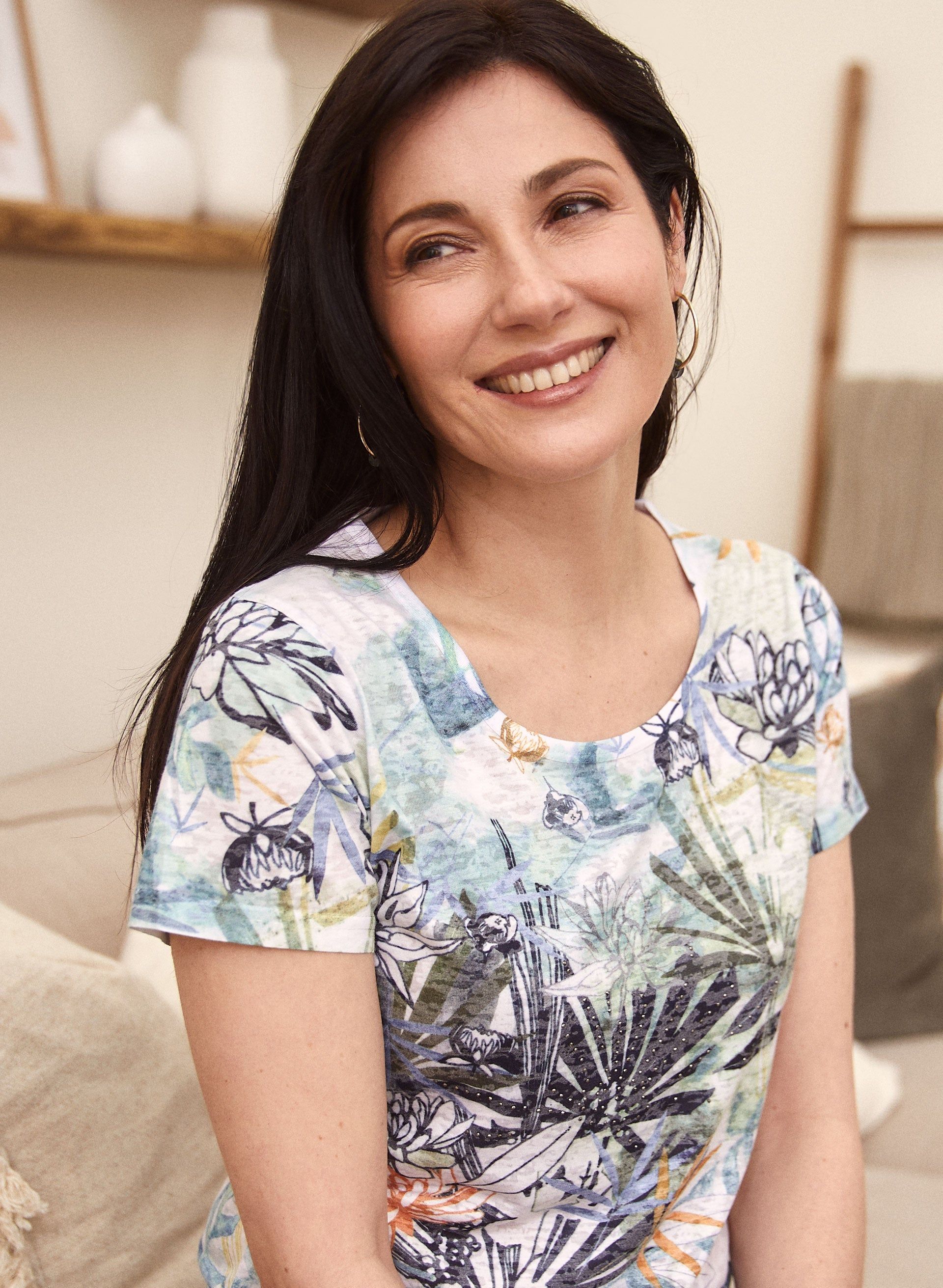 Tropical Burnout Print Tee sold by Laura