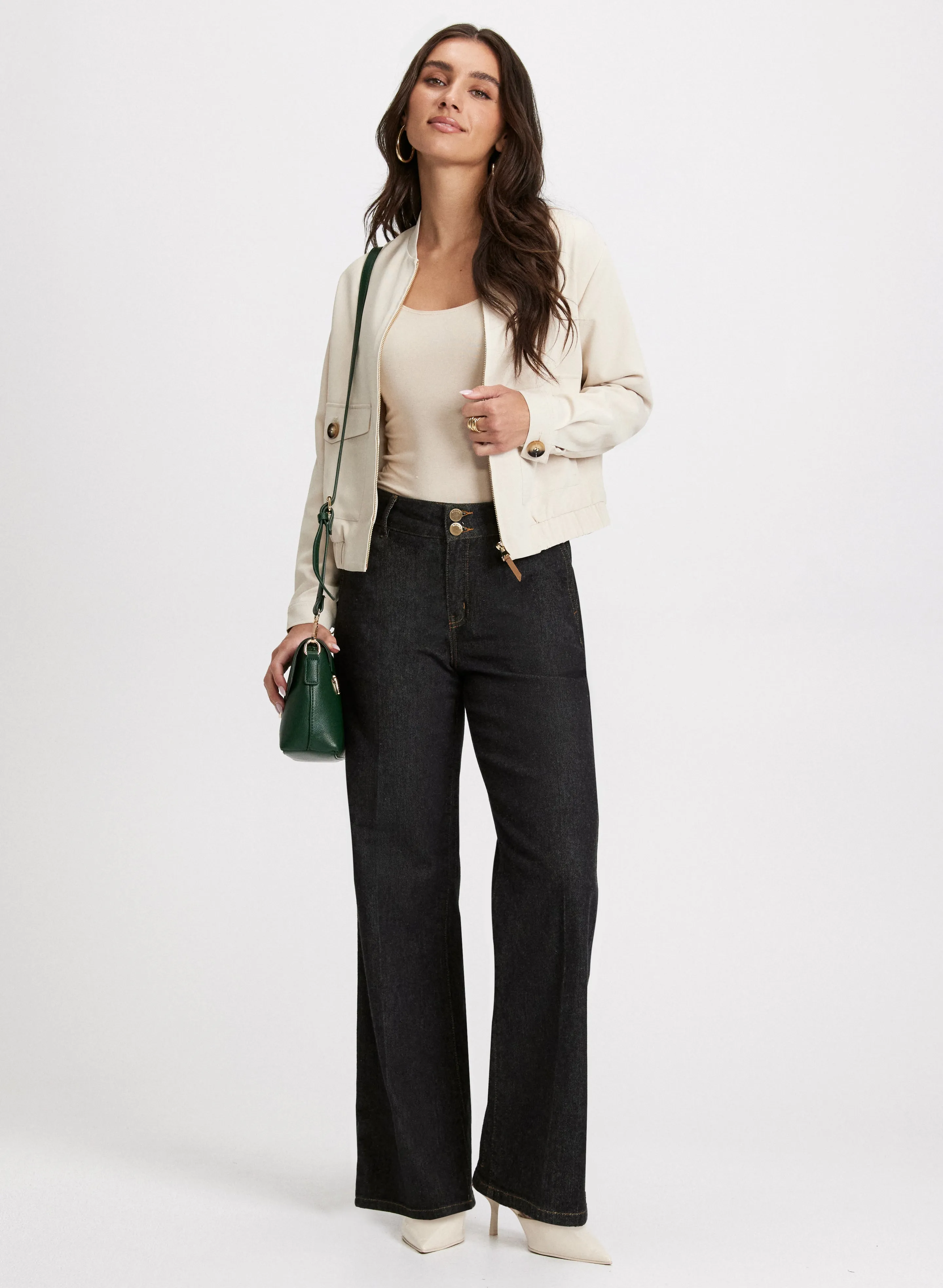 Bomber Jacket & Flare Leg Jeans sold by Laura