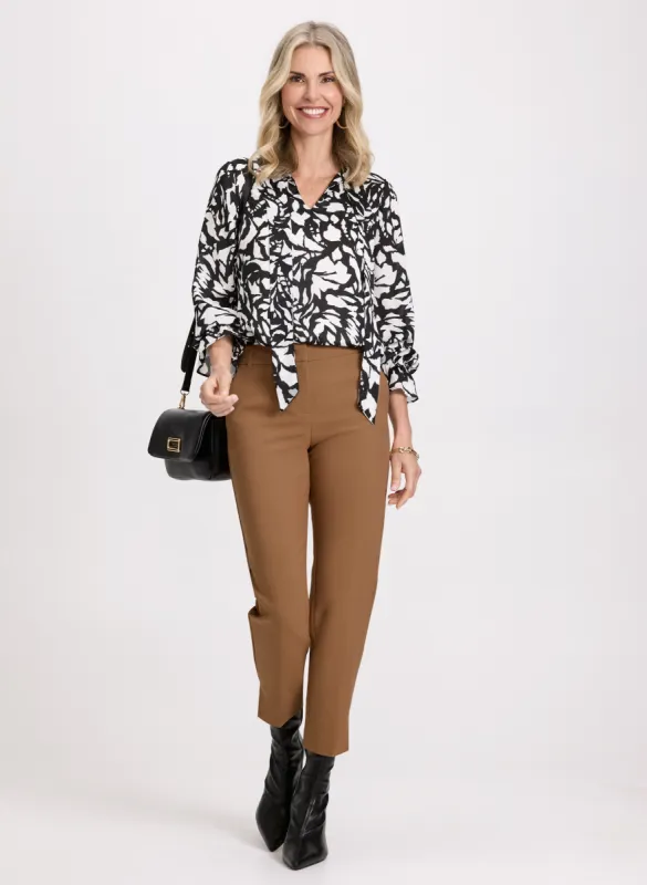 Abstract Print Blouse & Slit Hem Pants sold by Laura