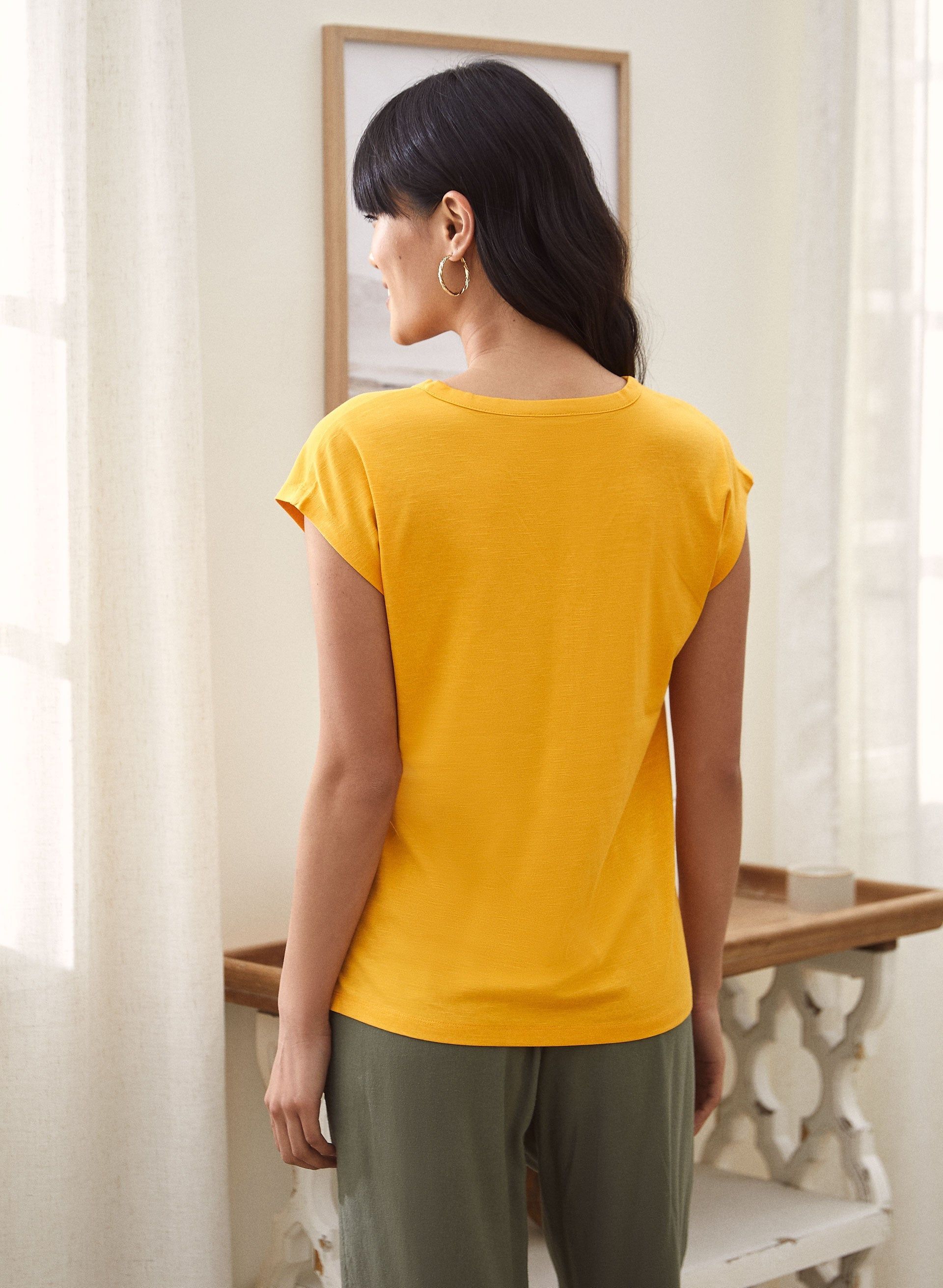 Drop Shoulder Henley Tee sold by Laura product image thumbnail 4