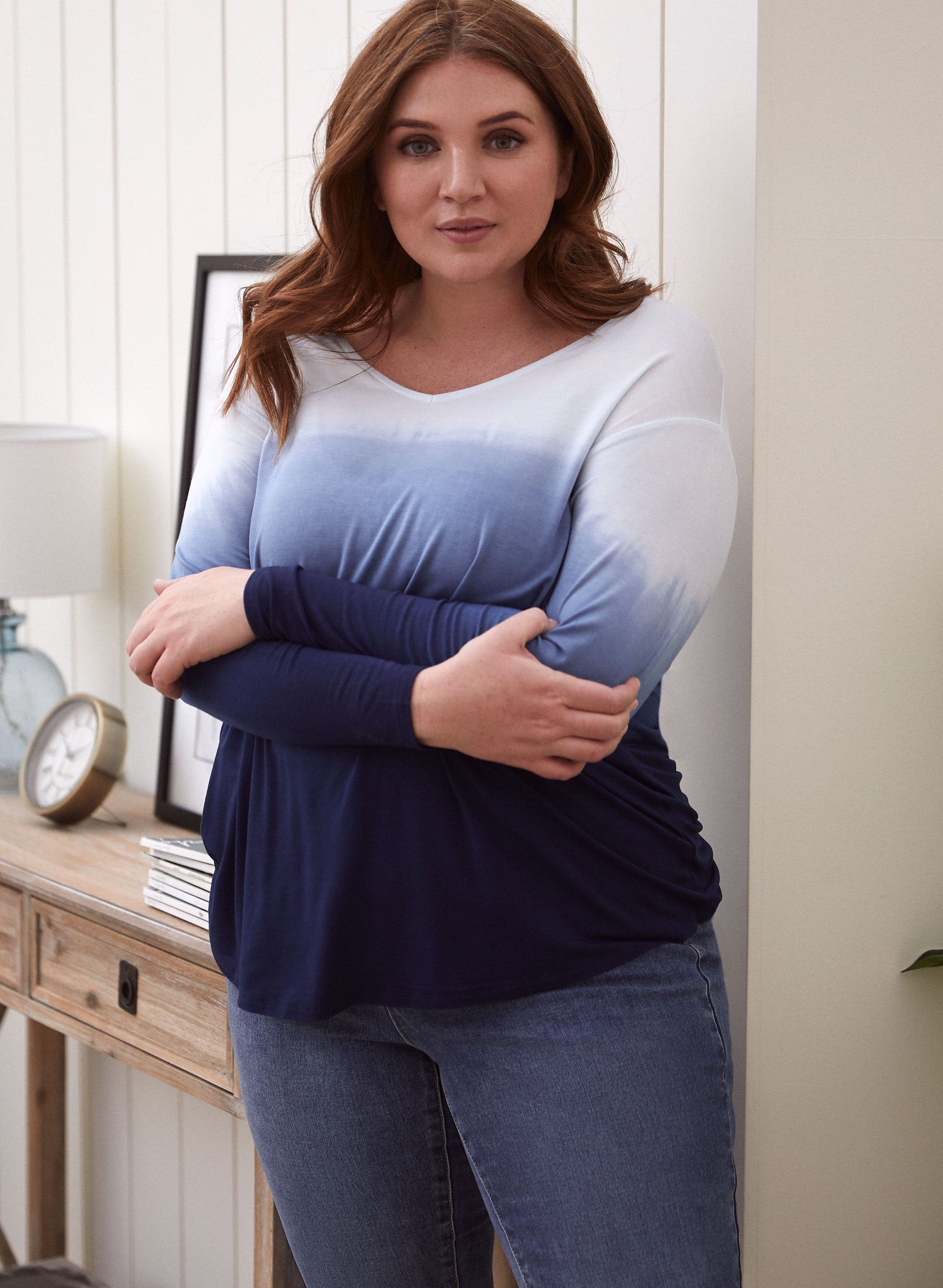 Ombré Long Sleeve Tee sold by Laura