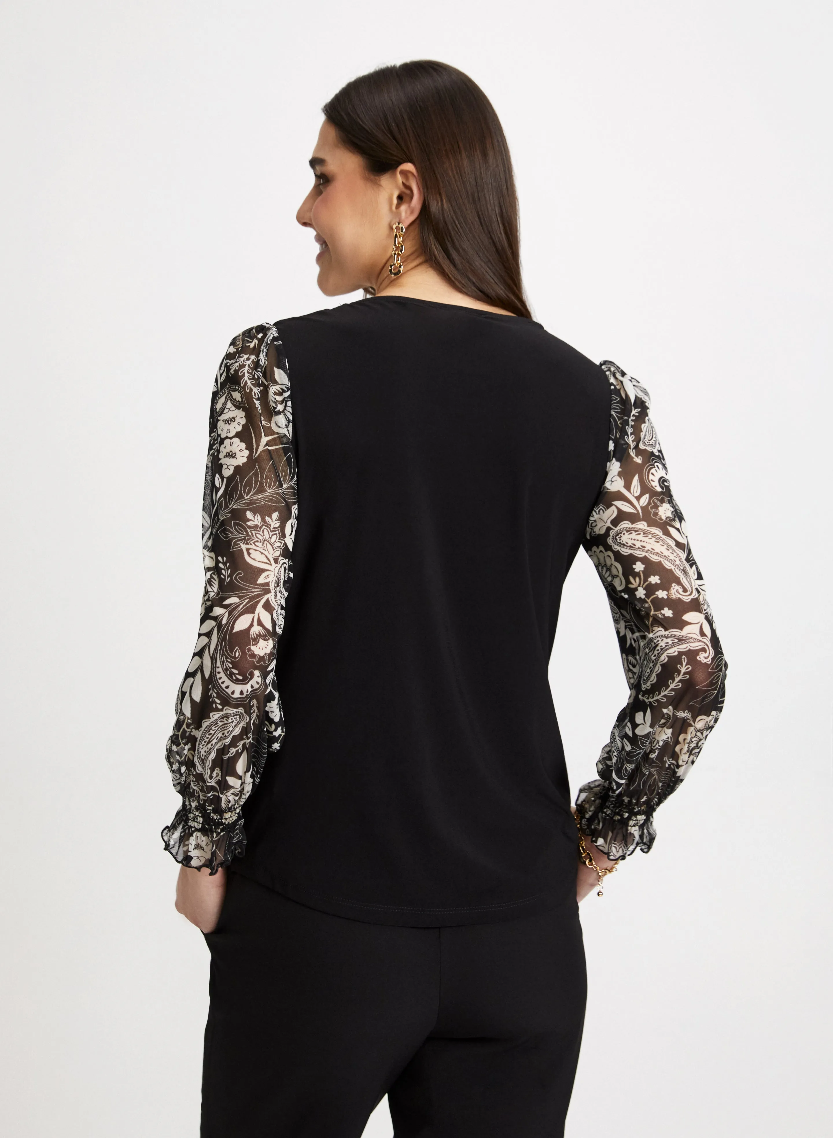 Paisley Mesh Sleeve Top sold by Laura product image thumbnail 4