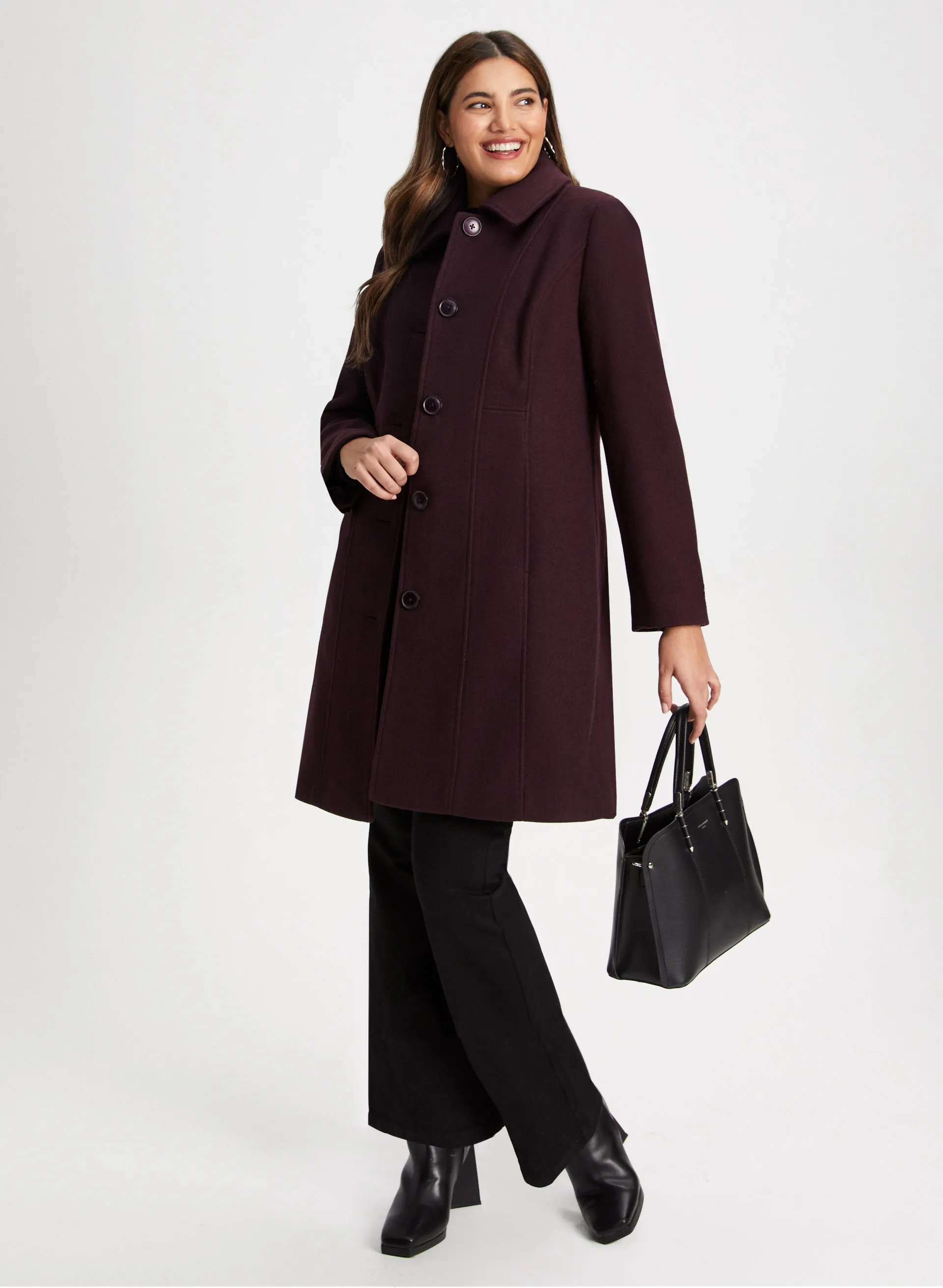 Stretch Wool Blend Coat sold by Laura product image thumbnail 3