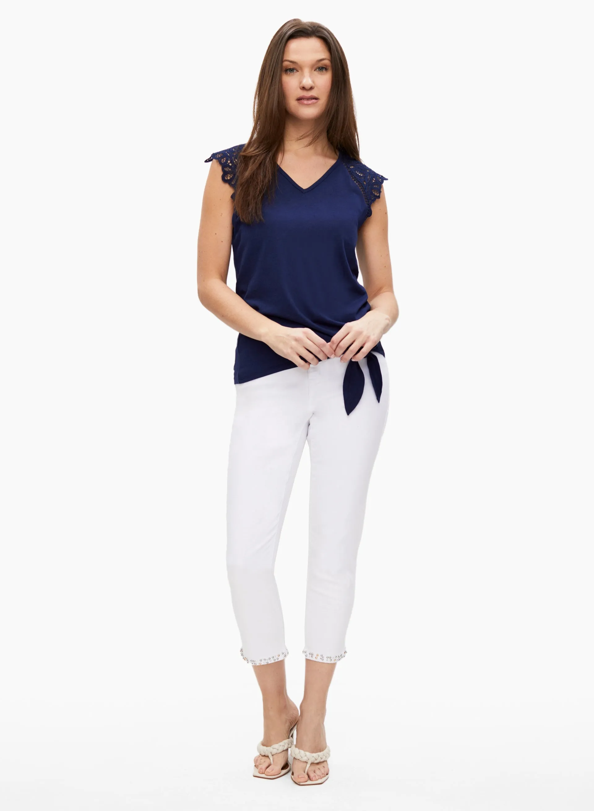 Lace Cap Sleeve T-Shirt sold by Laura product image thumbnail 3