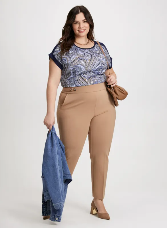 Cap Sleeve Paisley T-Shirt & Button Tab Detail Pants sold by Laura