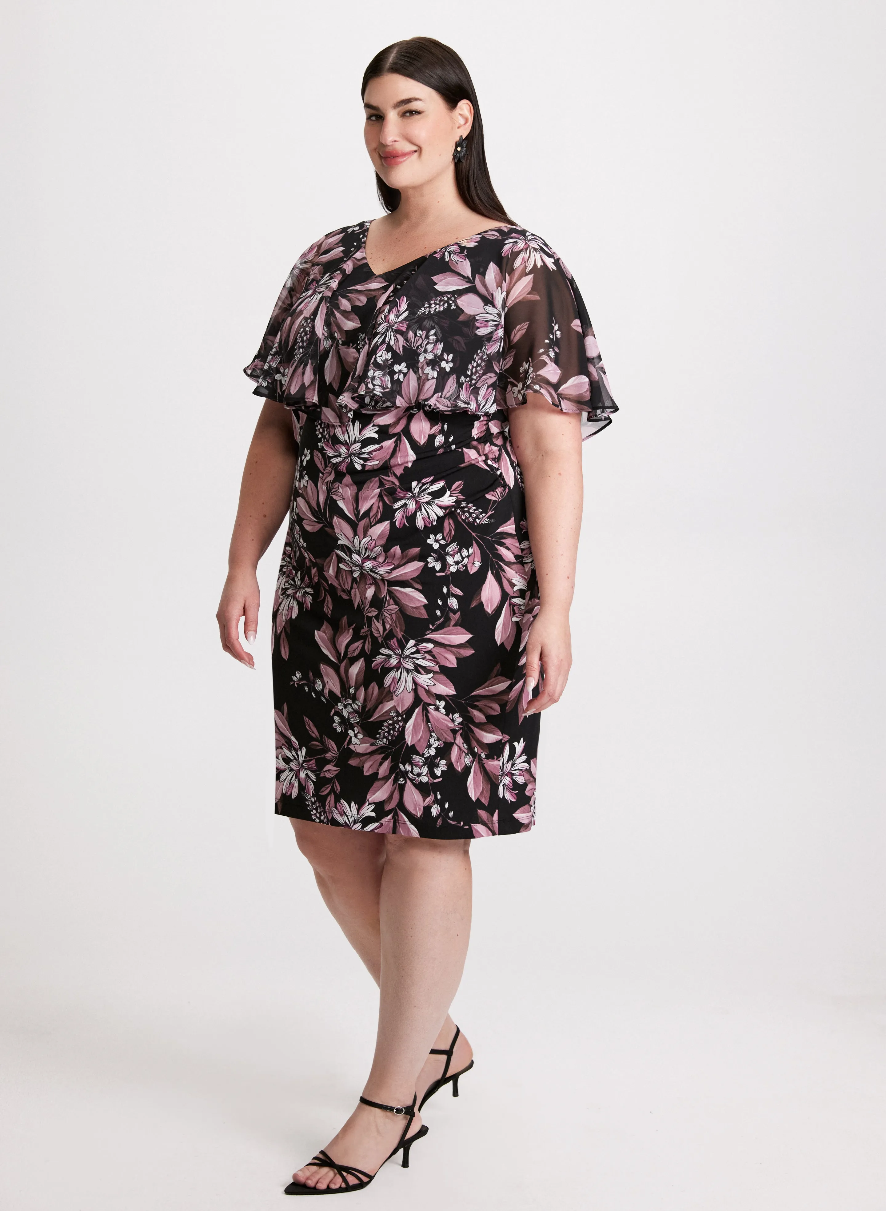 Ruffled Floral Cocktail Dress sold by Laura product image thumbnail 2