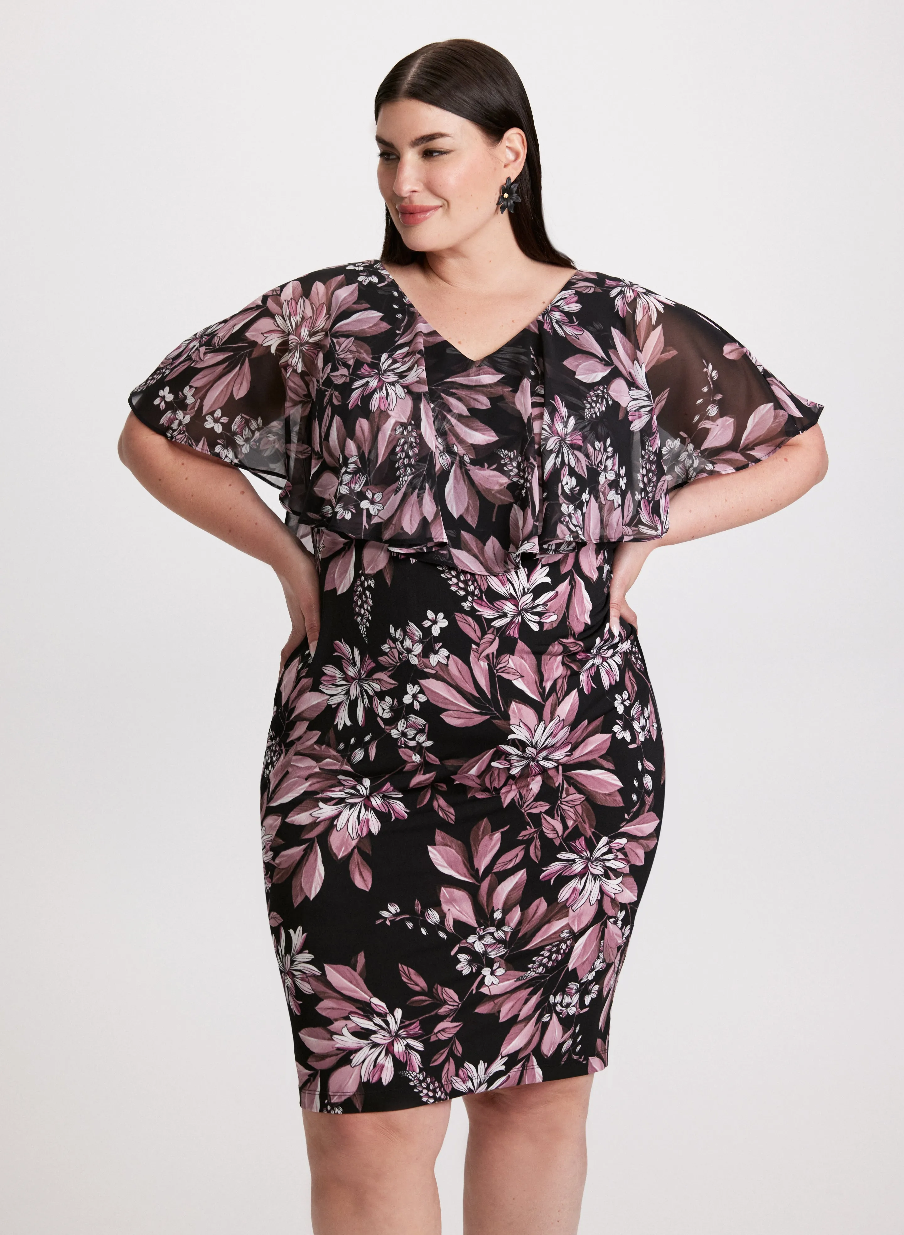 Ruffled Floral Cocktail Dress sold by Laura product image thumbnail 5