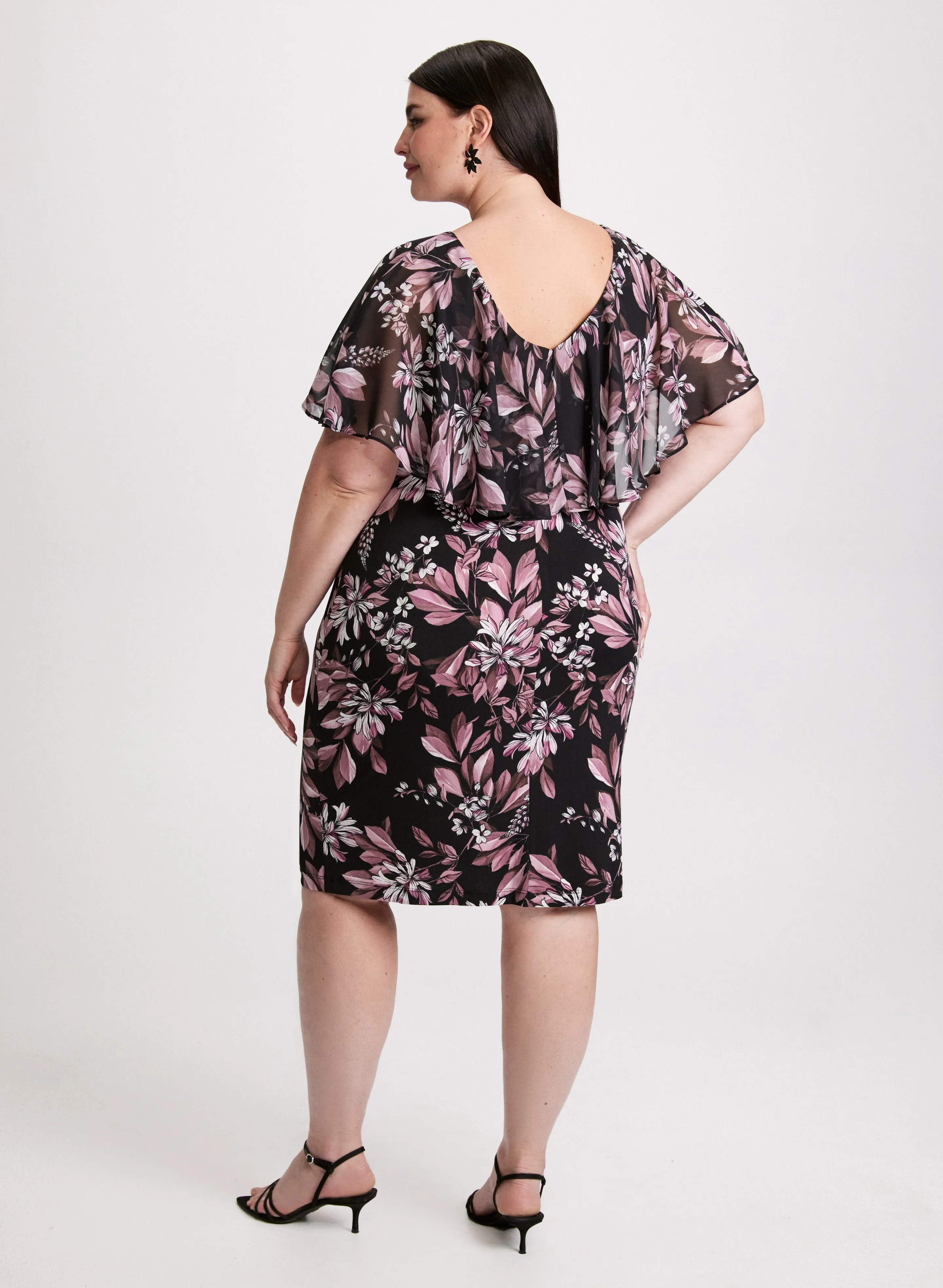 Ruffled Floral Cocktail Dress sold by Laura product image thumbnail 3