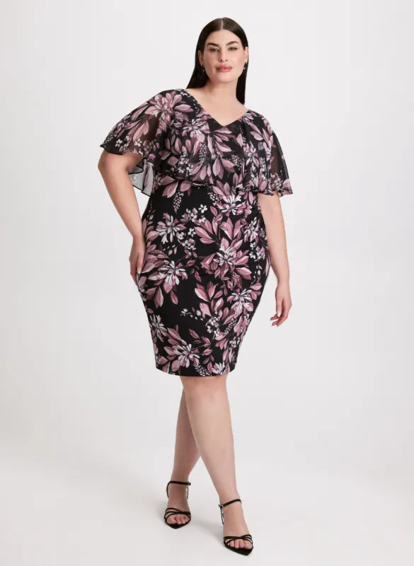 Ruffled Floral Cocktail Dress sold by Laura