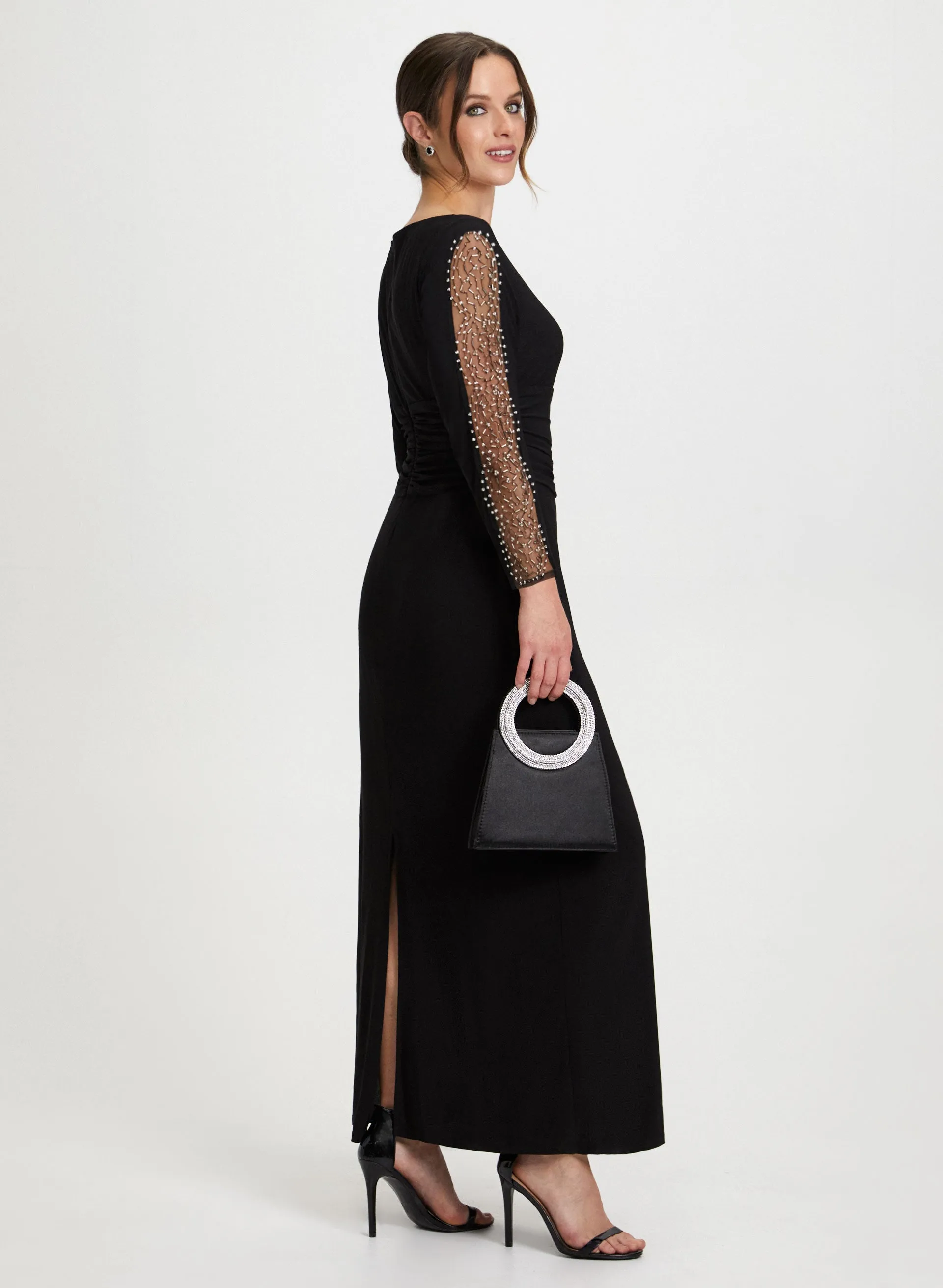 Beaded Mesh Sleeve Dress sold by Laura product image thumbnail 2