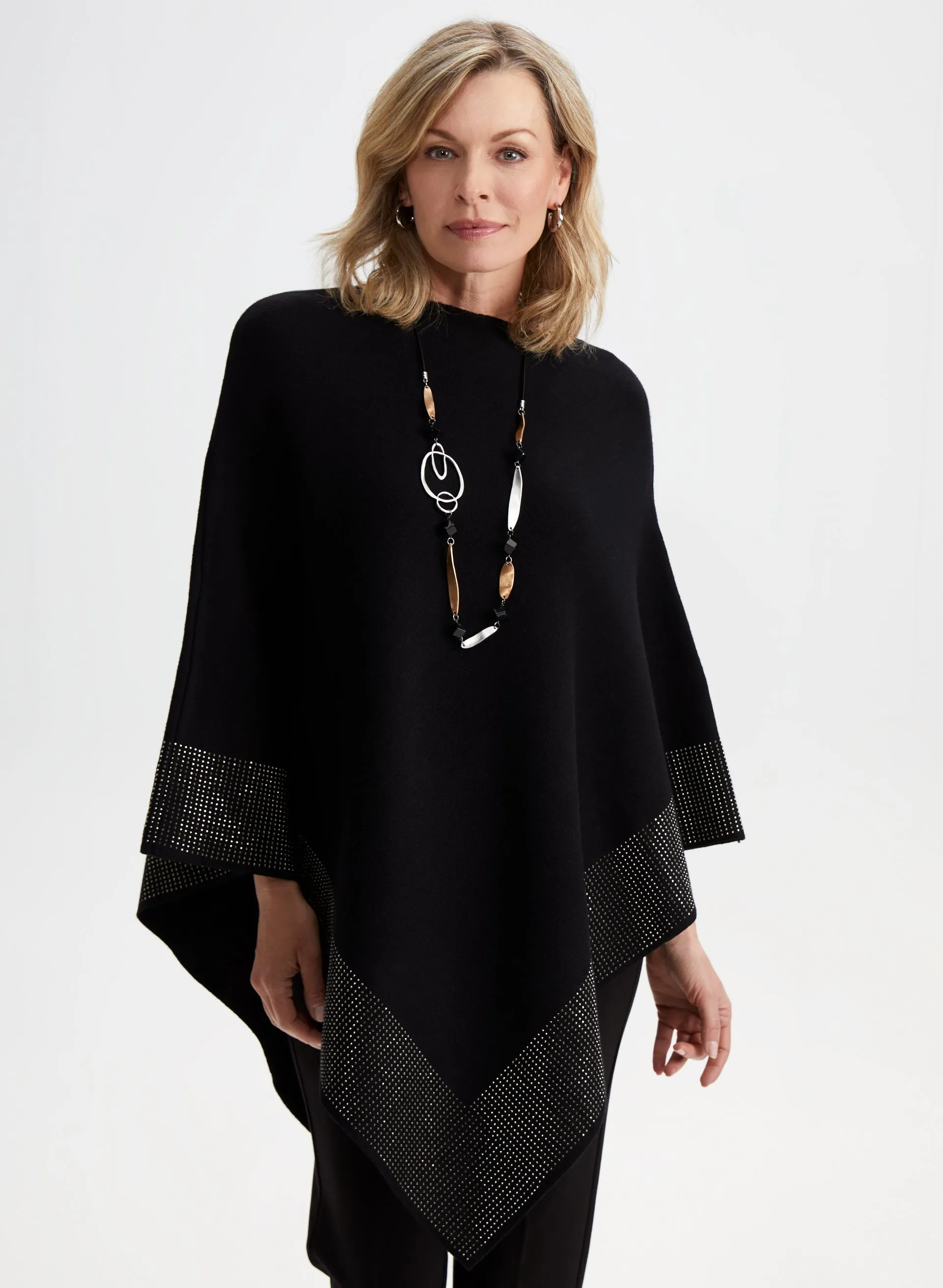 Stone Border Popover Poncho sold by Laura