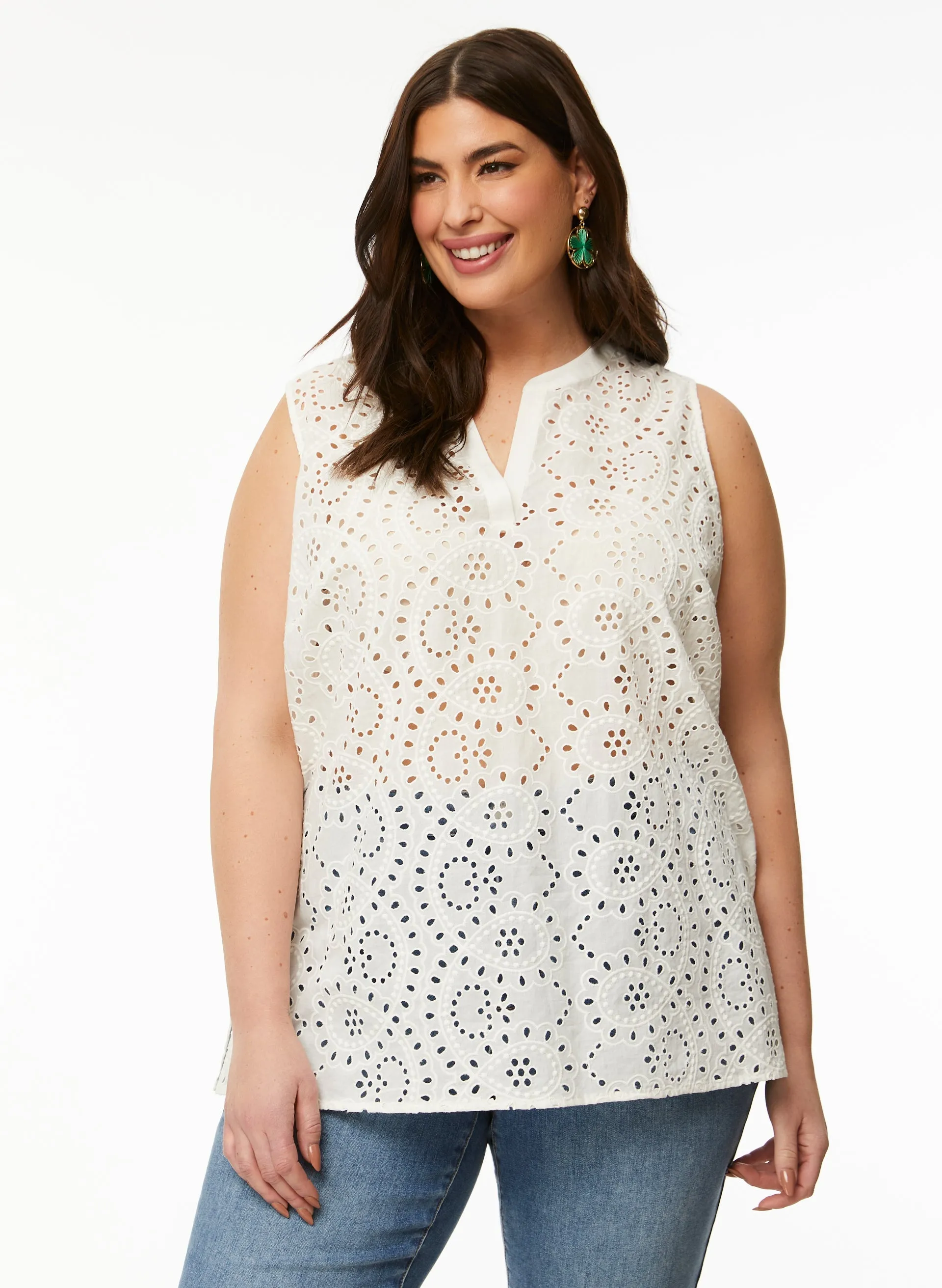 Sleeveless Eyelet Blouse sold by Laura