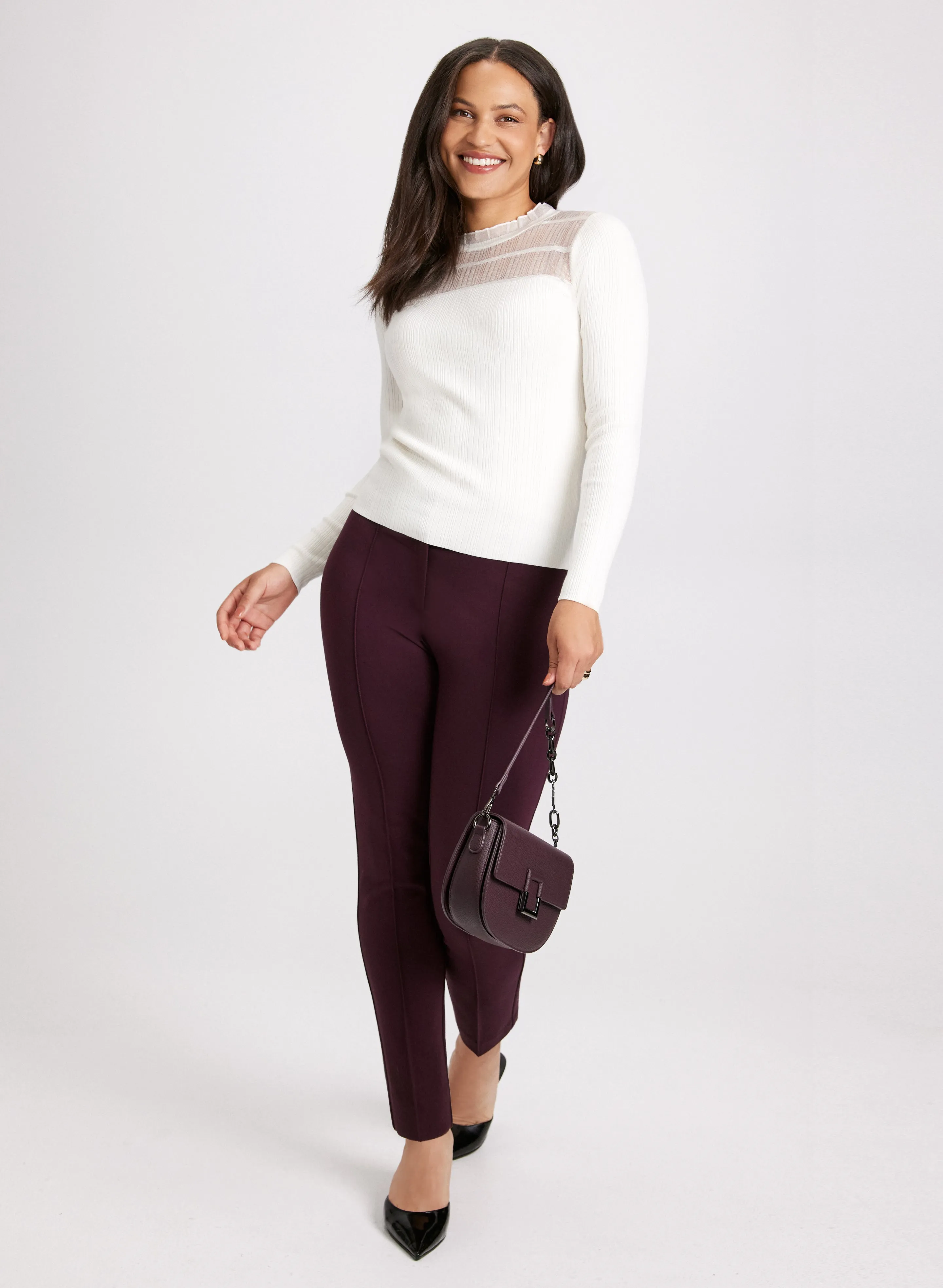 Emma Pintuck Detail Slim-Leg Pants – Regular sold by Laura product image thumbnail 4